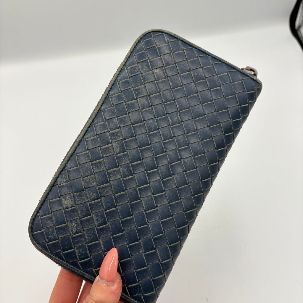 Bottega Veneta denim wash leather wallet