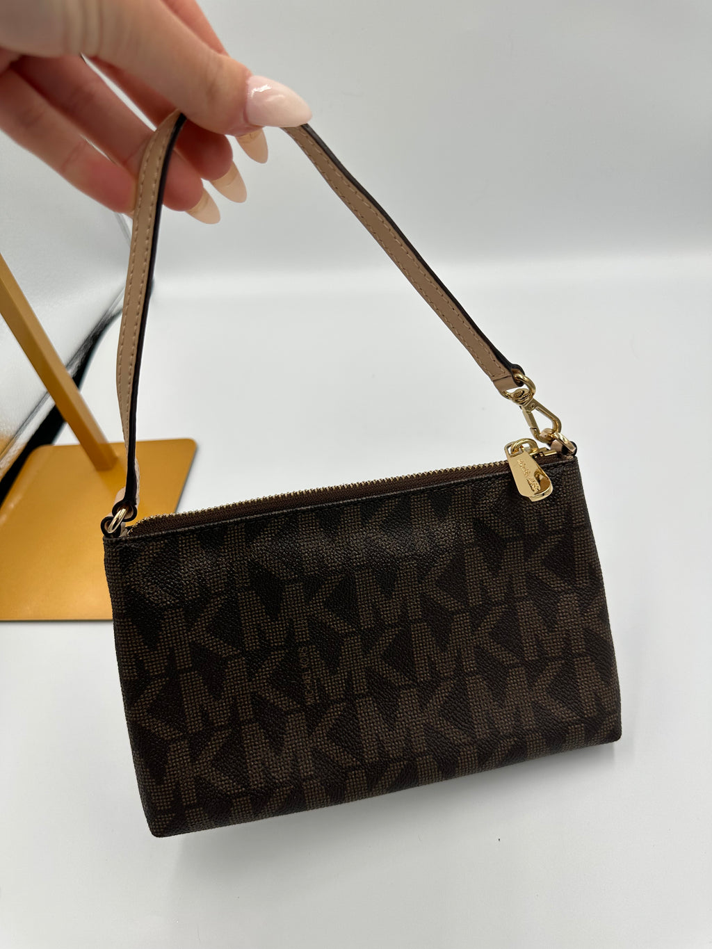 Michael Kors brown monogram shoulder bag