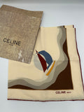 Vintage Celine Silk scarf sailboat print