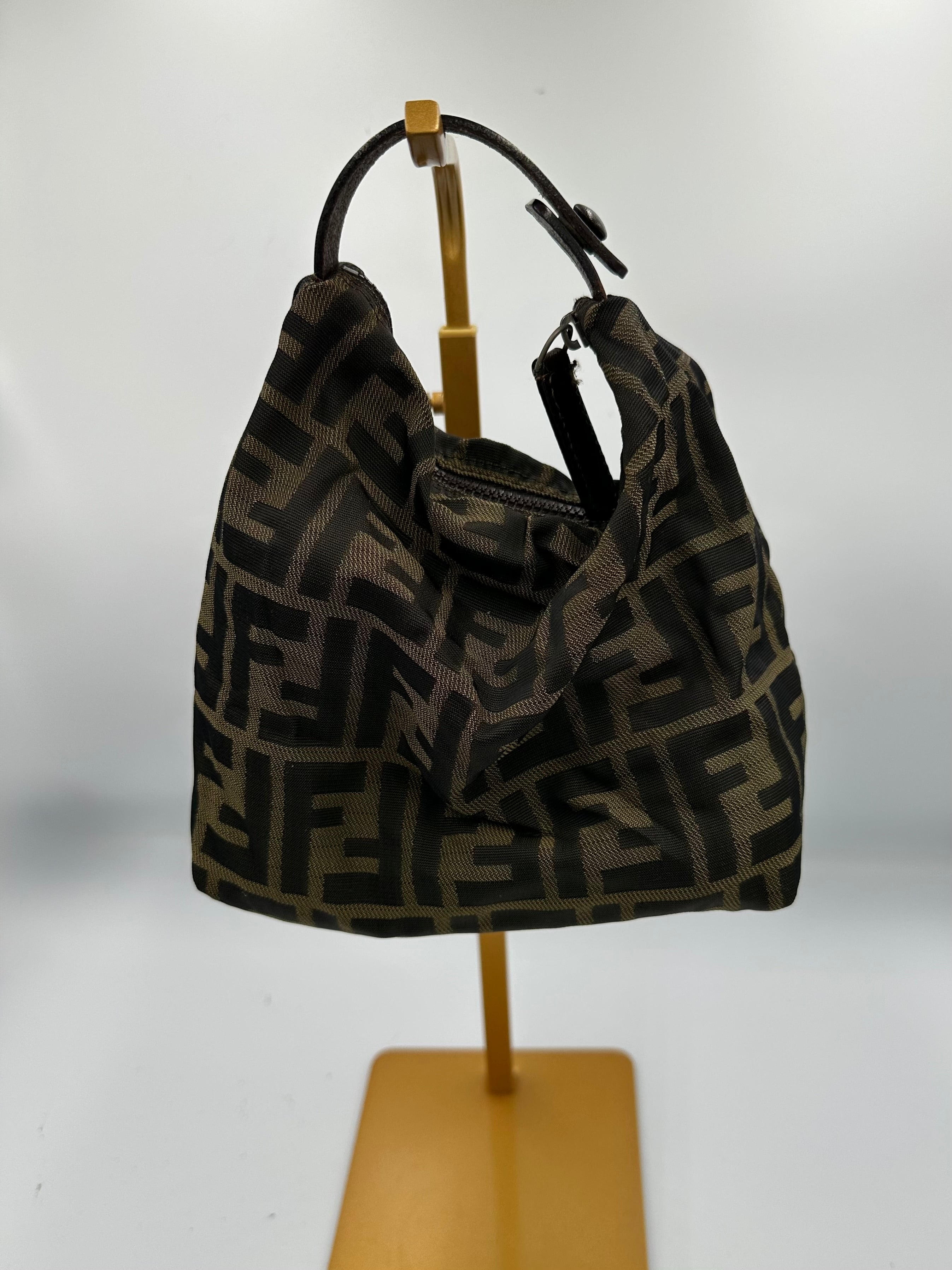 Fendi zucca hobo baguette mini handbag