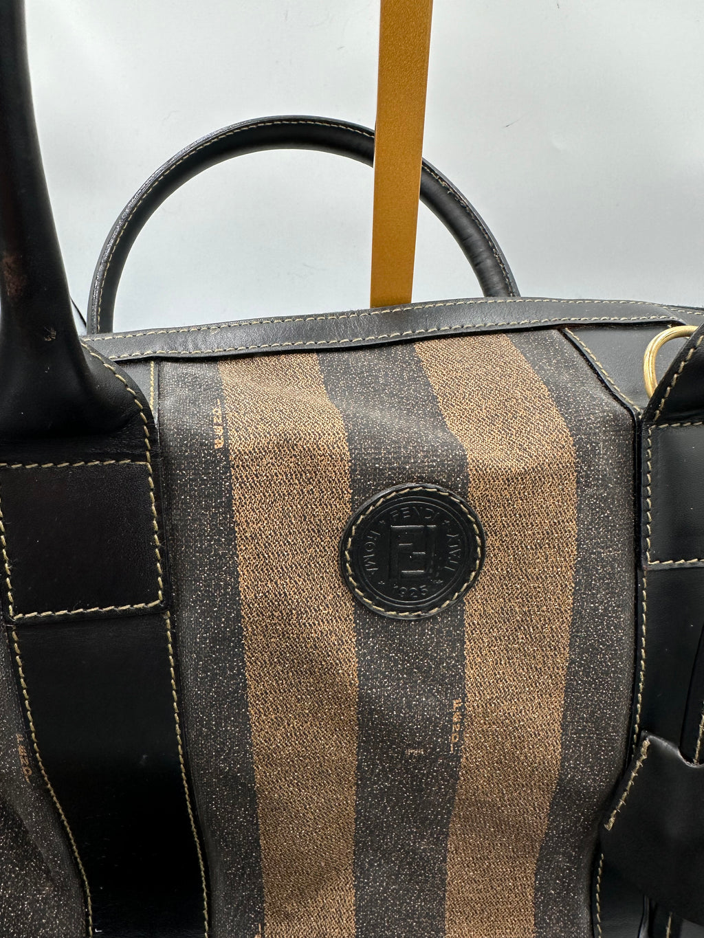 Fendi brown Pequin Stripe Keepall Weekend Duffel bag