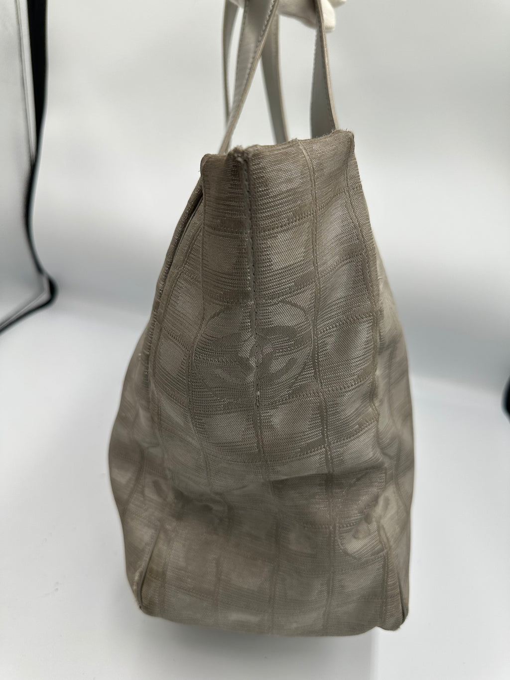 Chanel 2004 Travel Line Silver CC monogram tote bag