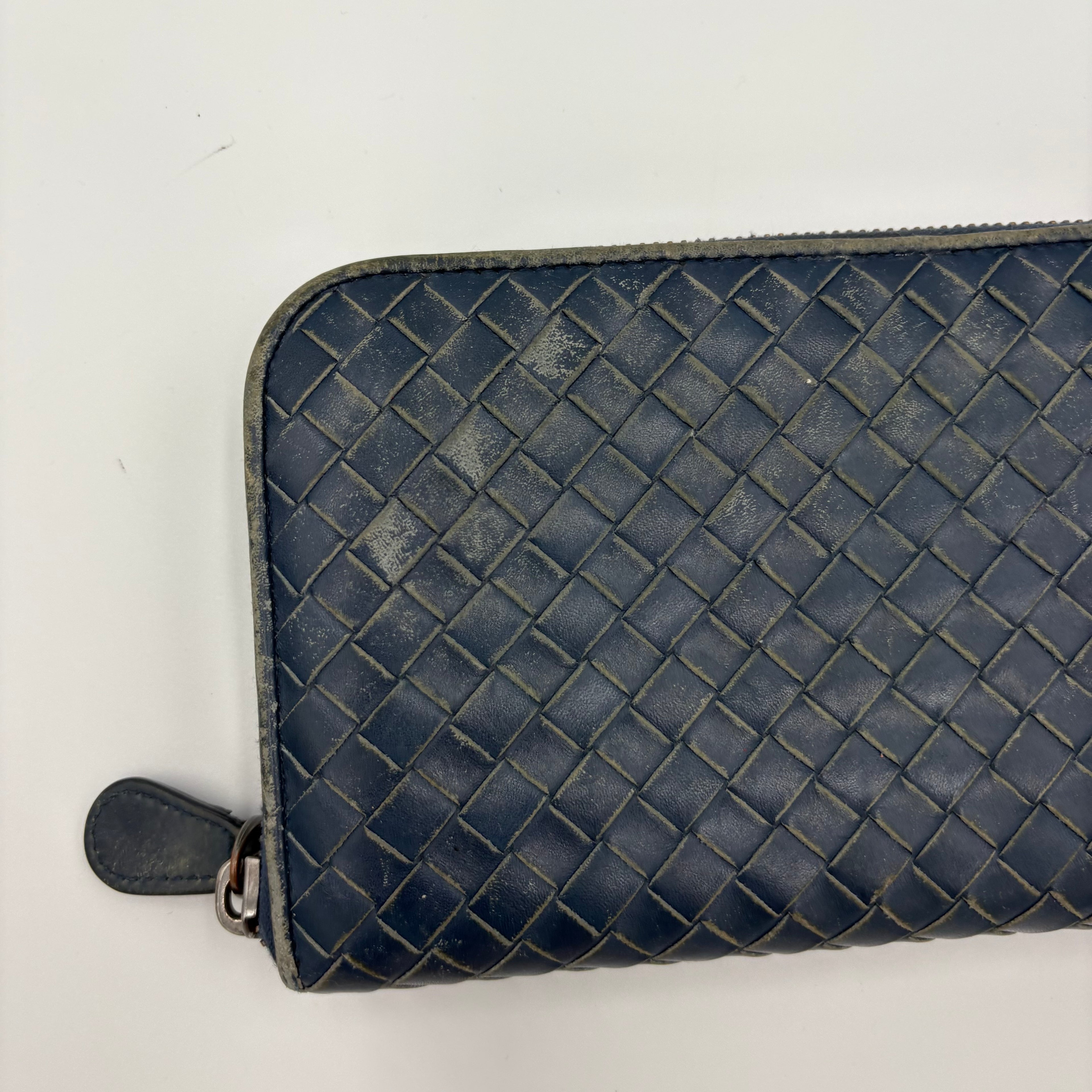 Bottega Veneta denim wash leather wallet
