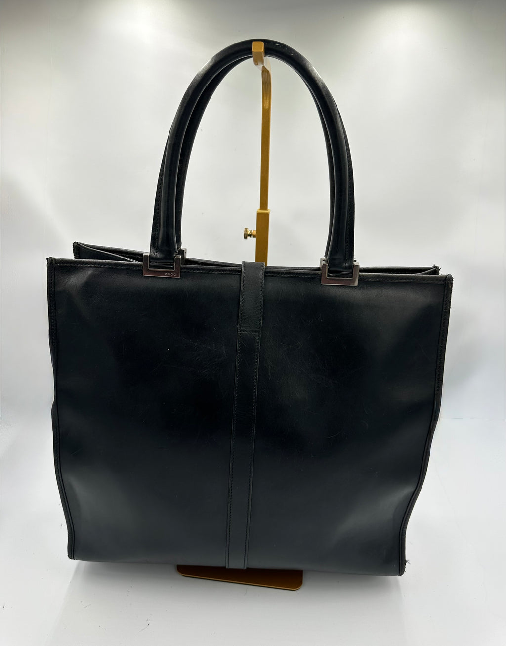 1990s Gucci leather black Jackie shoulder tote bag