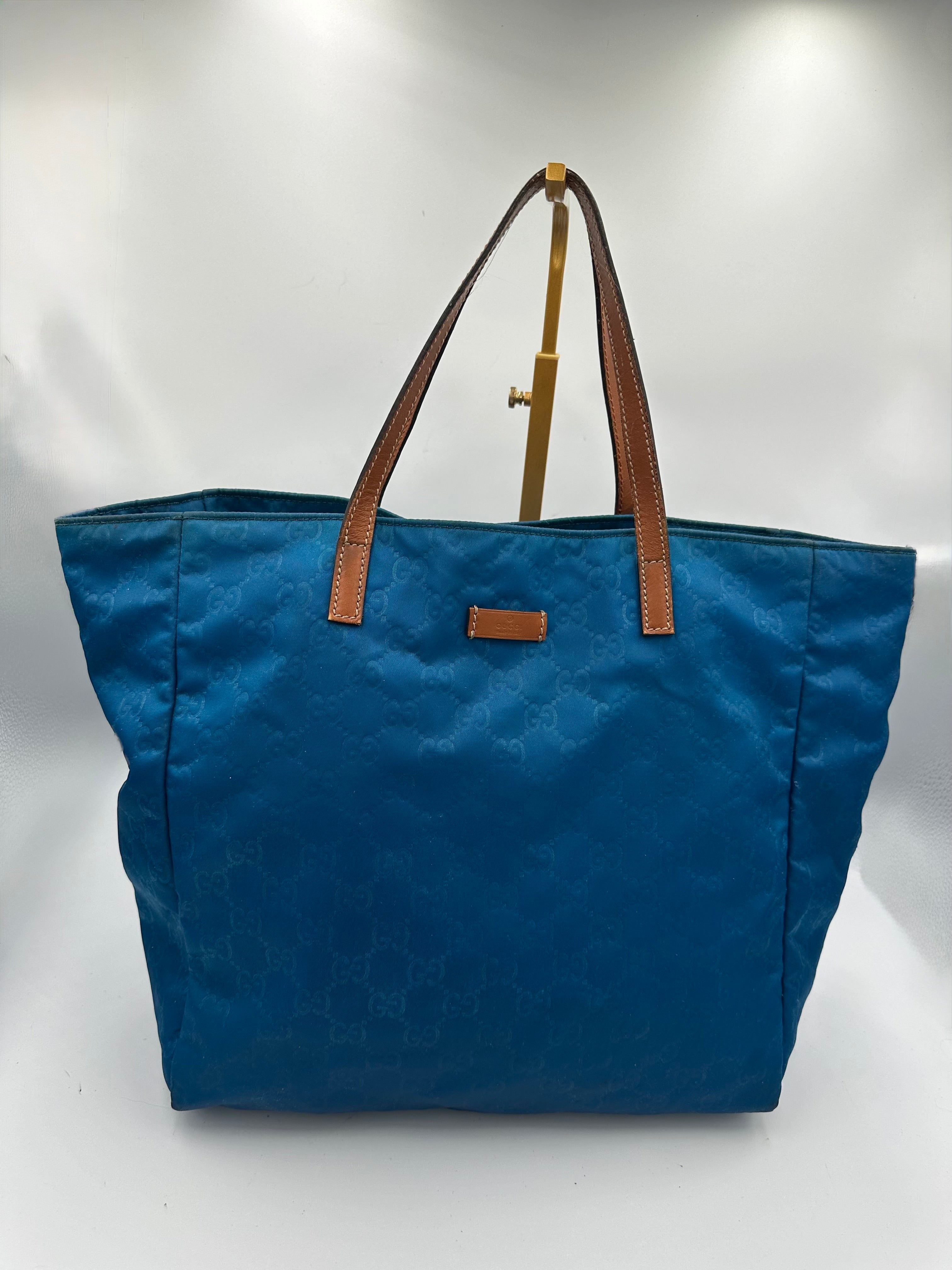 Gucci blue GG nylon shoulder bag