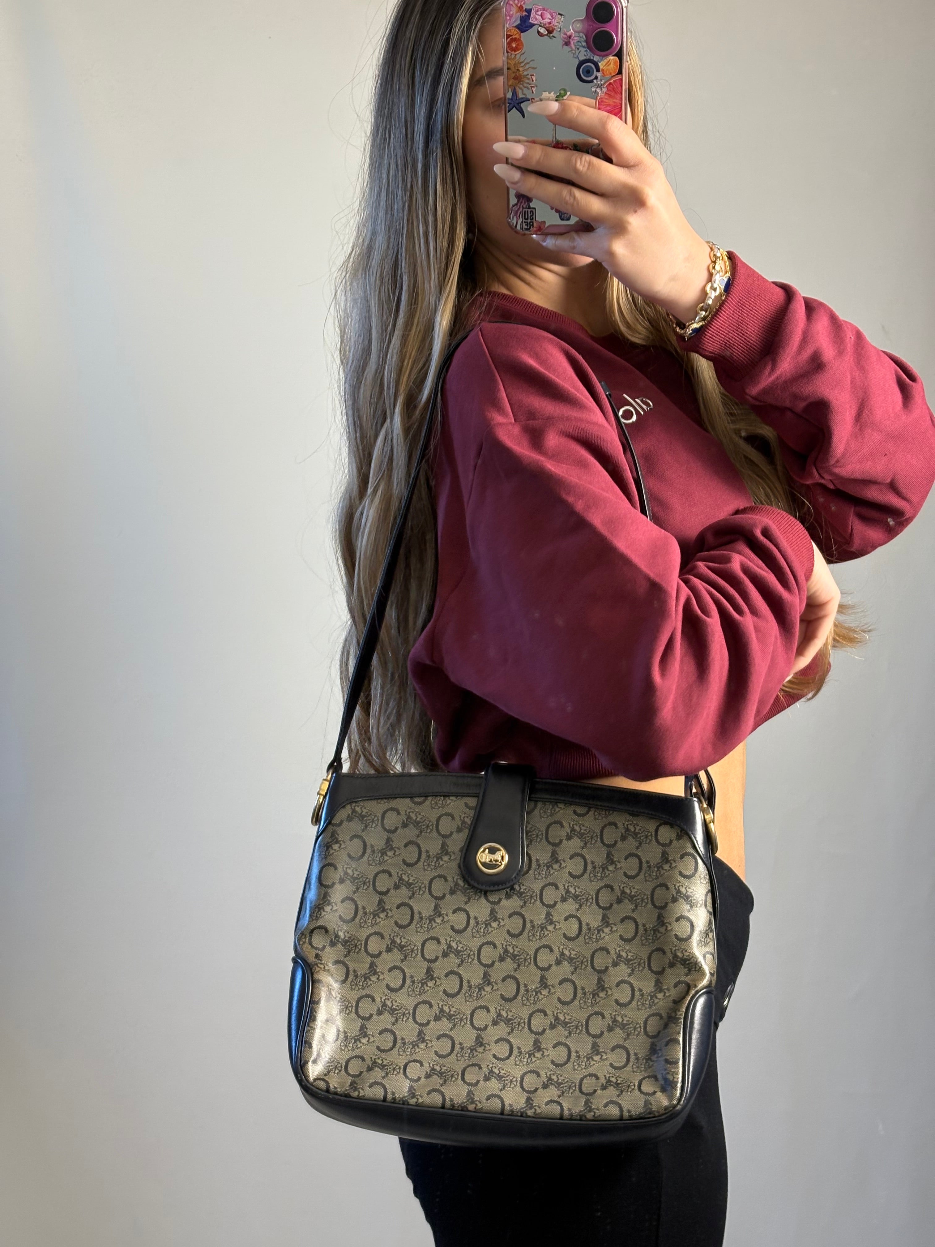 Celine Sulky black monogram shoulder/ crossbody bag