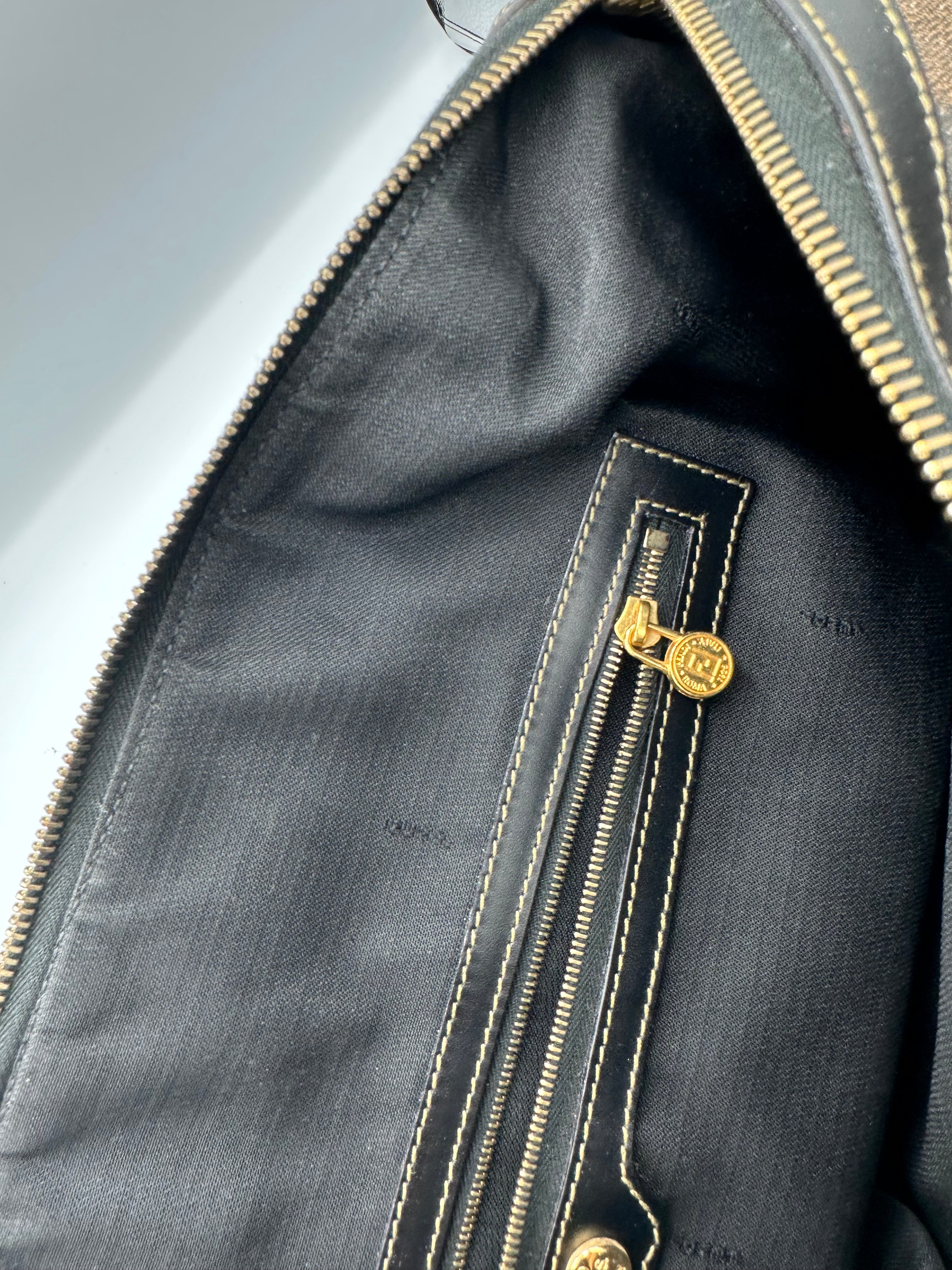 Fendi brown Pequin Stripe Keepall Weekend Duffel bag