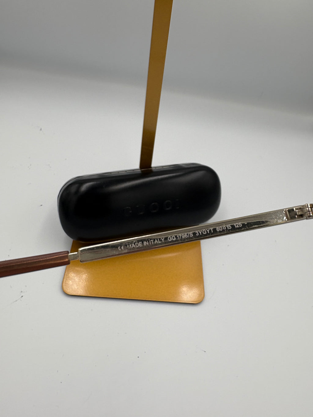 Gucci Rimless brown rectangular sunglasses