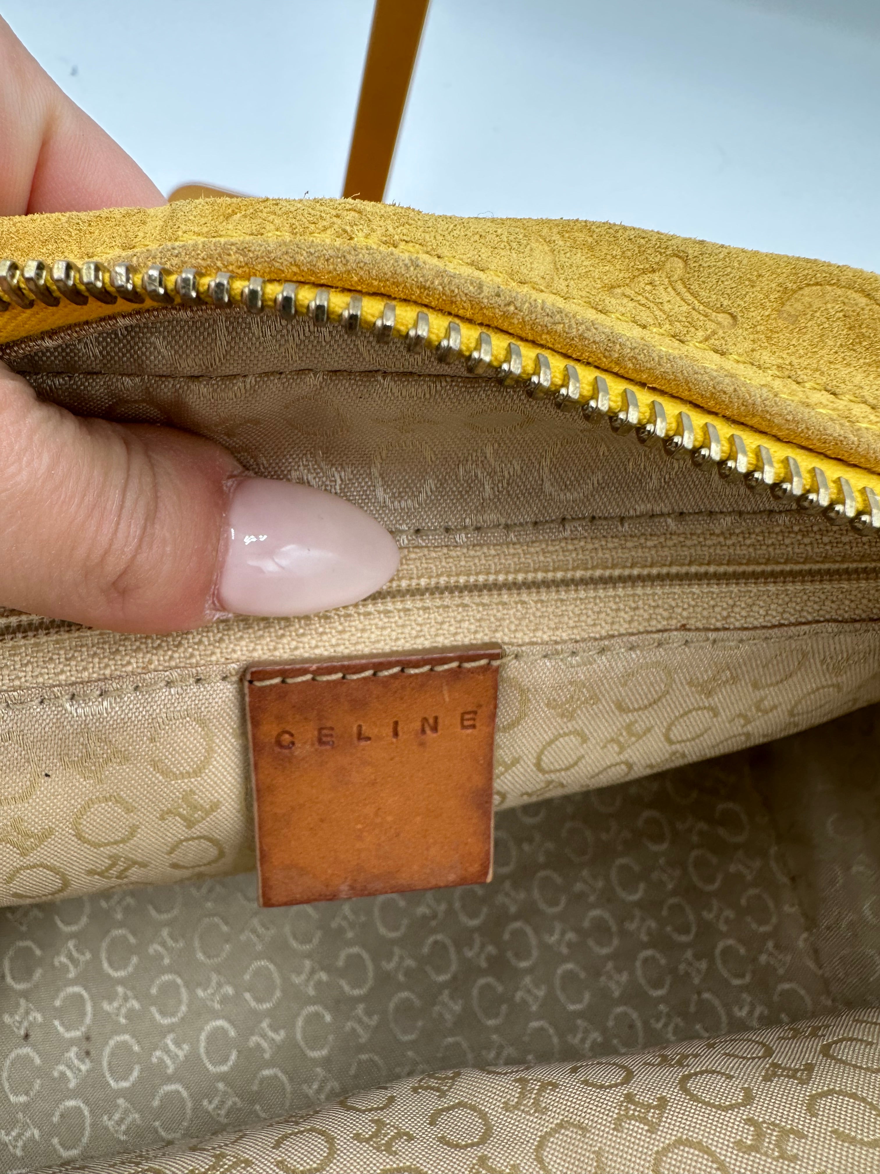 Celine 2000s Macadam suede leather handbag
