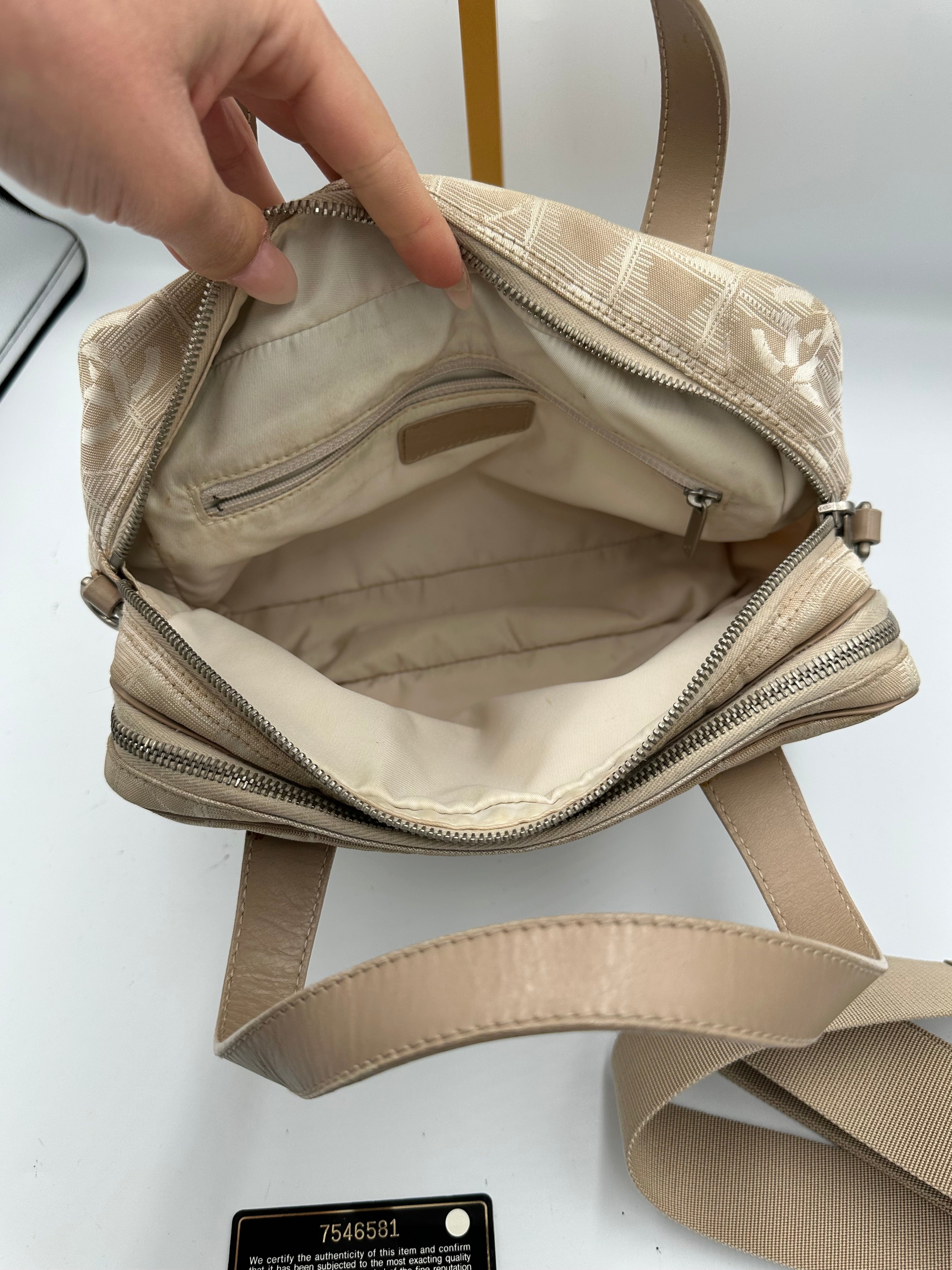 Chanel 2004 Travel Line beige handbag