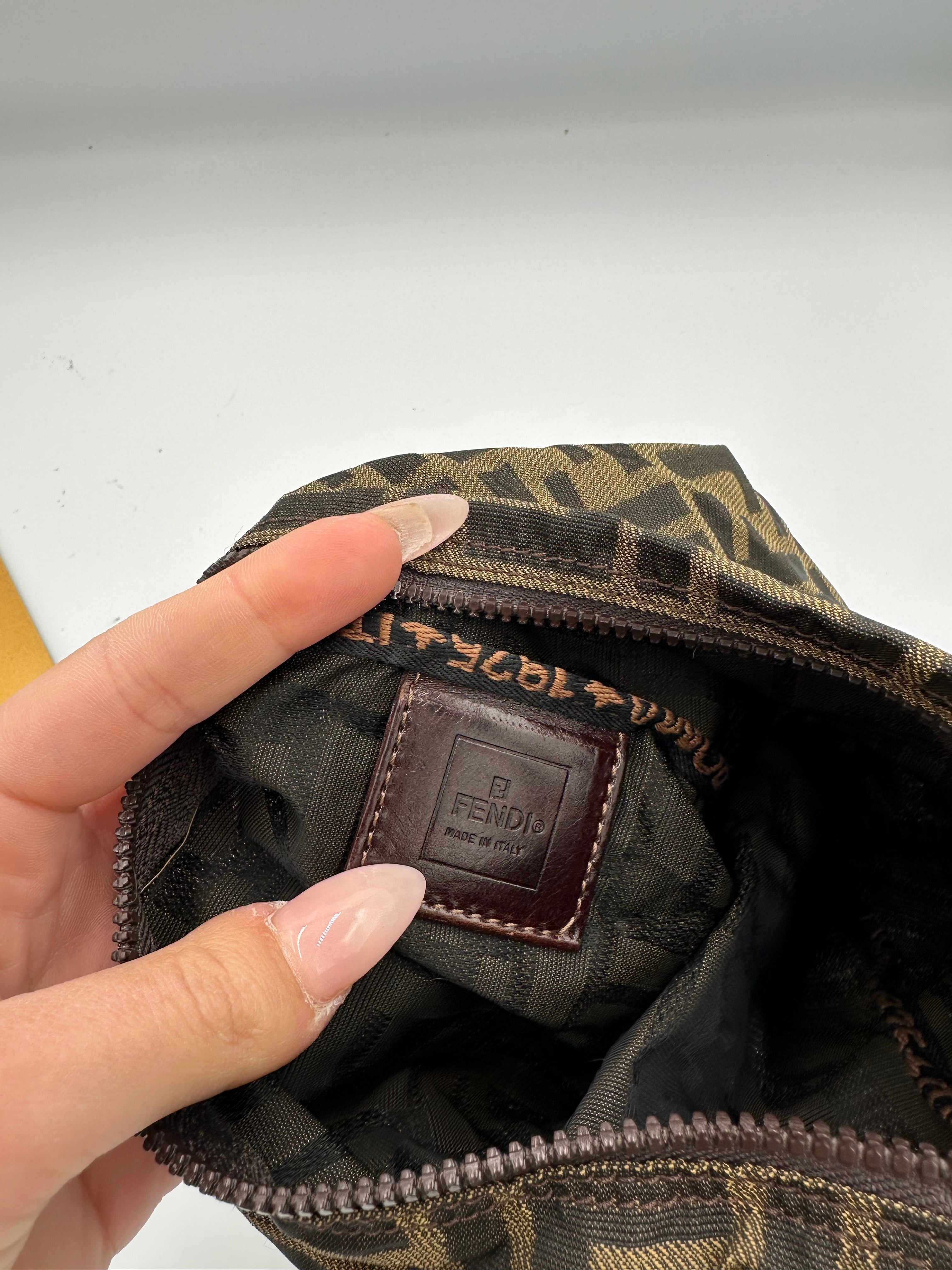 Fendi zucca hobo baguette mini handbag