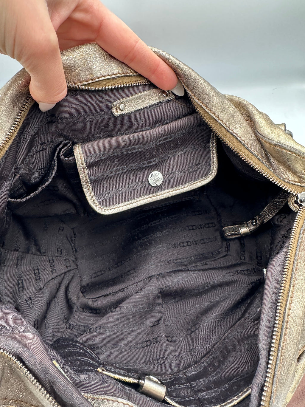 Celine Bittersweet Hobo metallic shoulder bag
