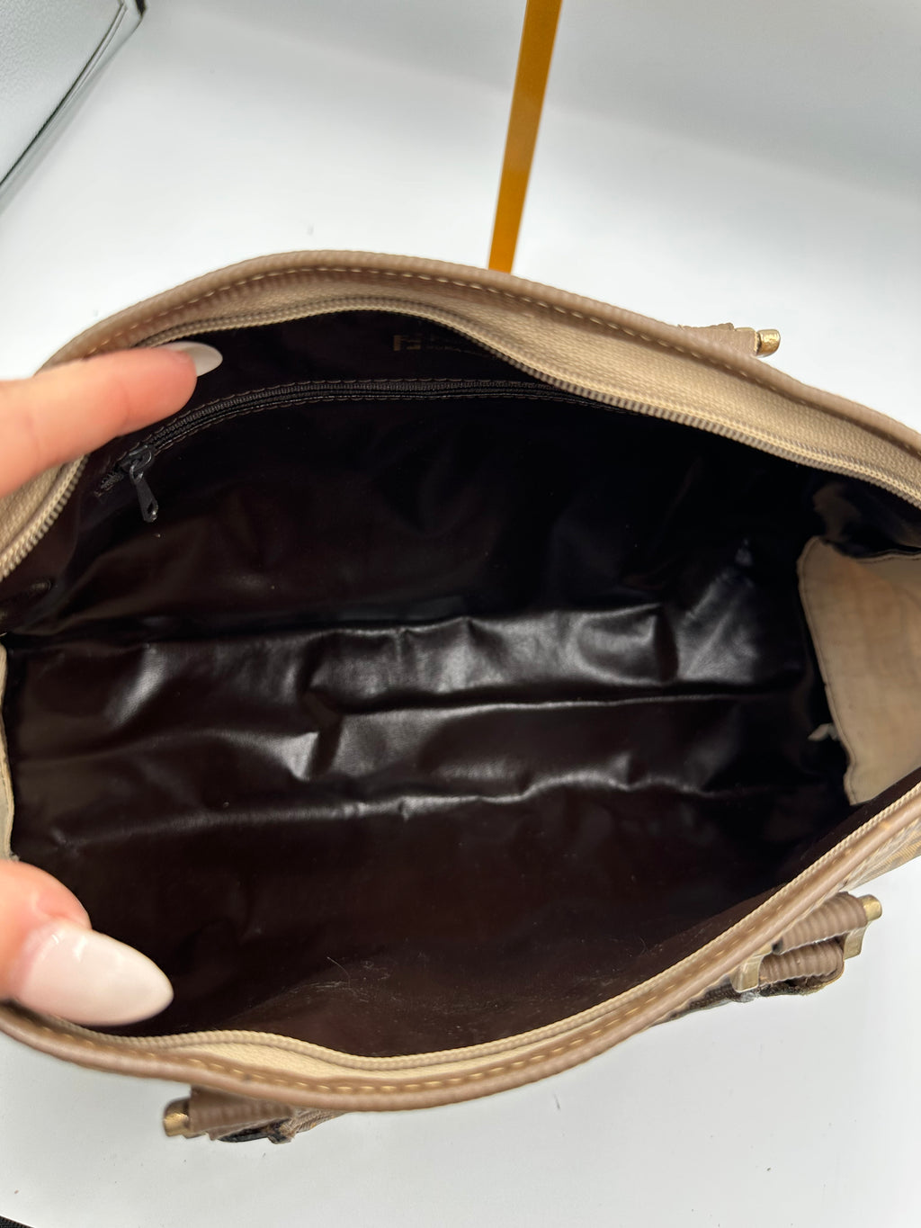 Fendi Zucchino boston monogram bag