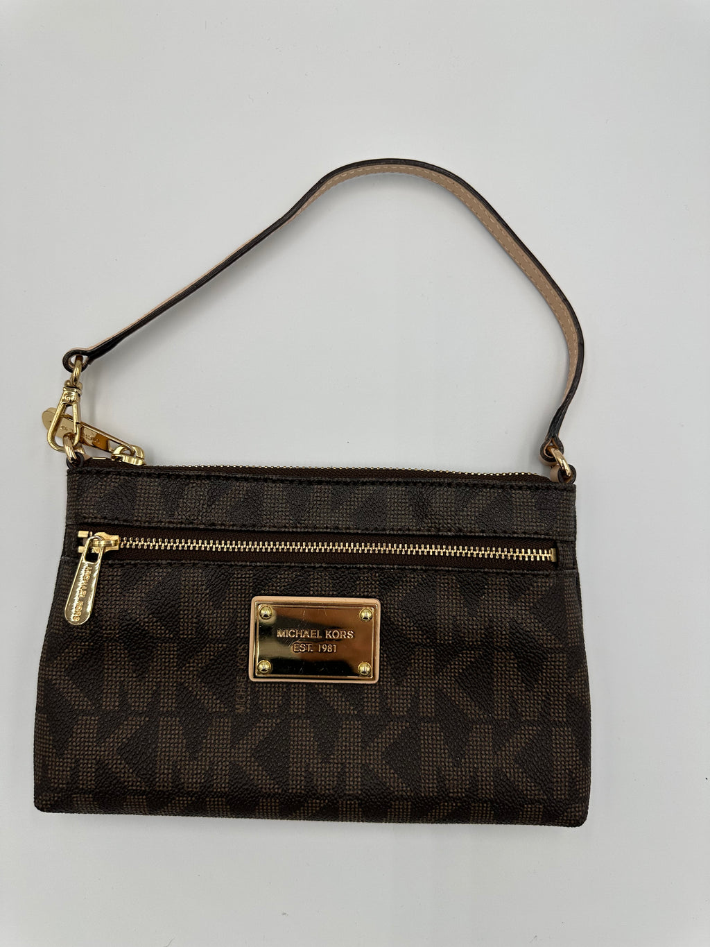 Michael Kors brown monogram shoulder bag