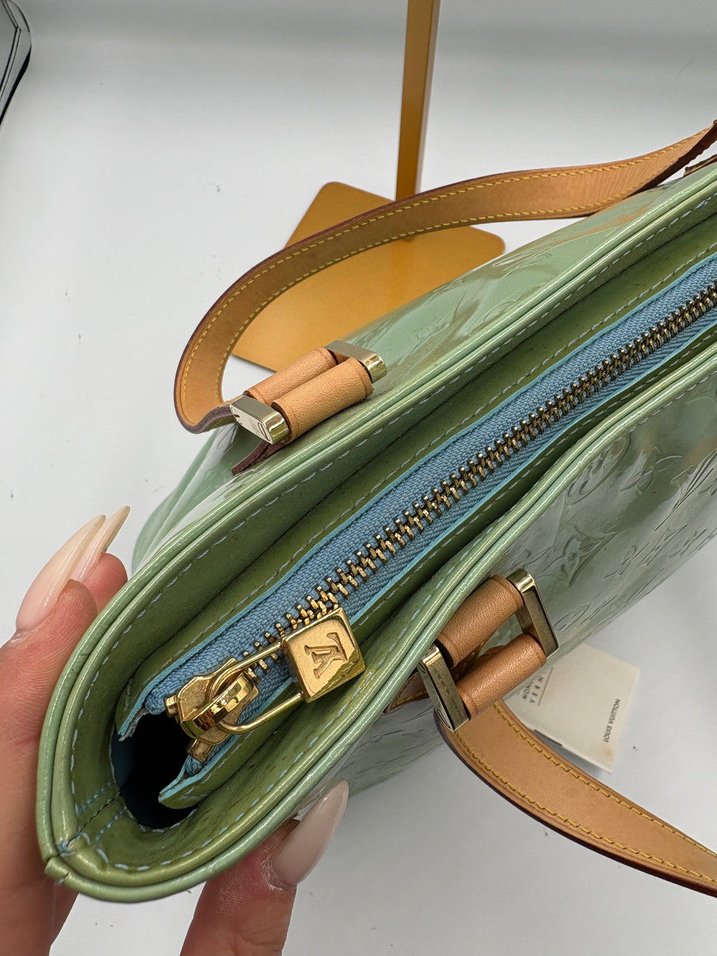 Louis Vuitton Monogram Vernis Houston shoulder bag in mint green