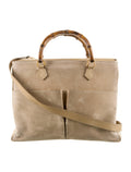 Gucci rare vintage suede Bamboo 2 way tote bag