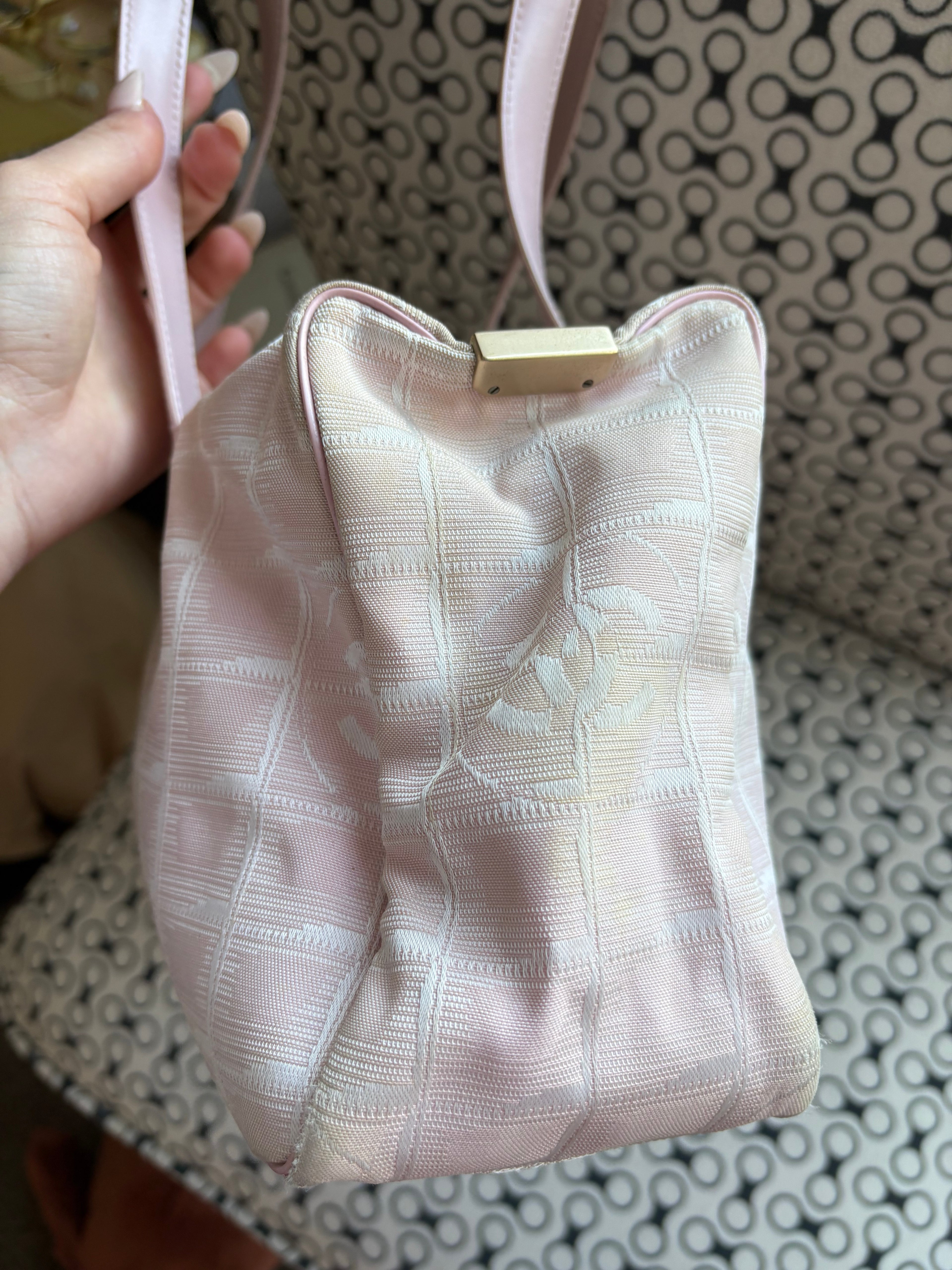 Chanel Travel Line blush pink tote bag from circa 2004