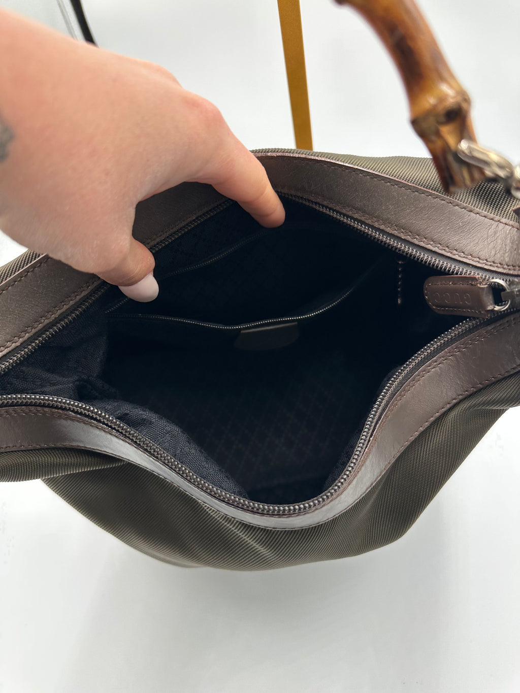 Gucci Hobo Bamboo khaki shoulder bag