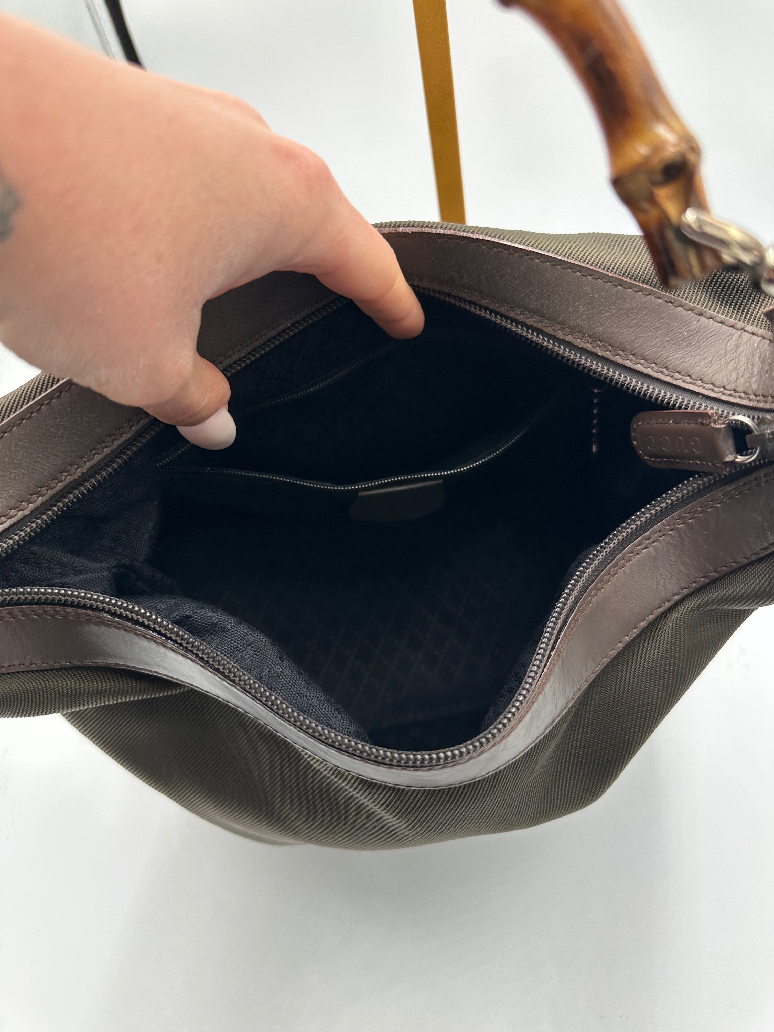 Gucci Hobo Bamboo khaki shoulder bag