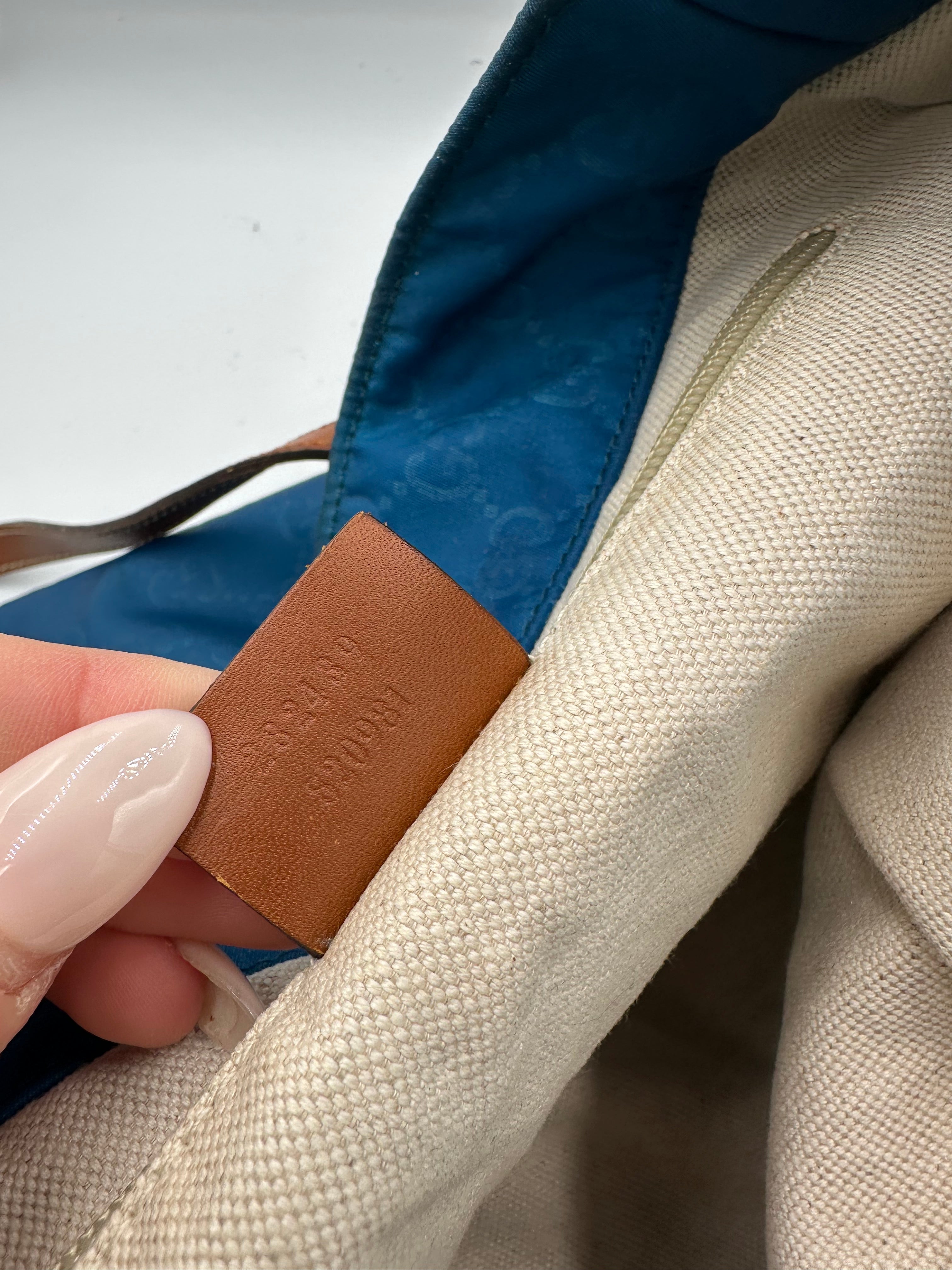 Gucci blue GG nylon shoulder bag