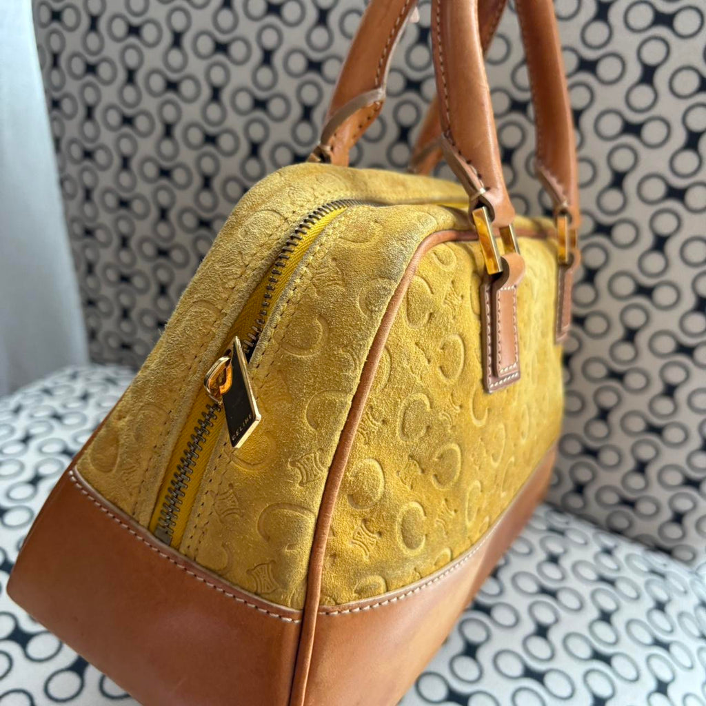 Celine 2000s Macadam suede leather handbag