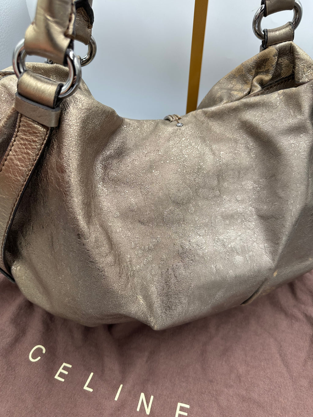 Celine Bittersweet Hobo metallic shoulder bag