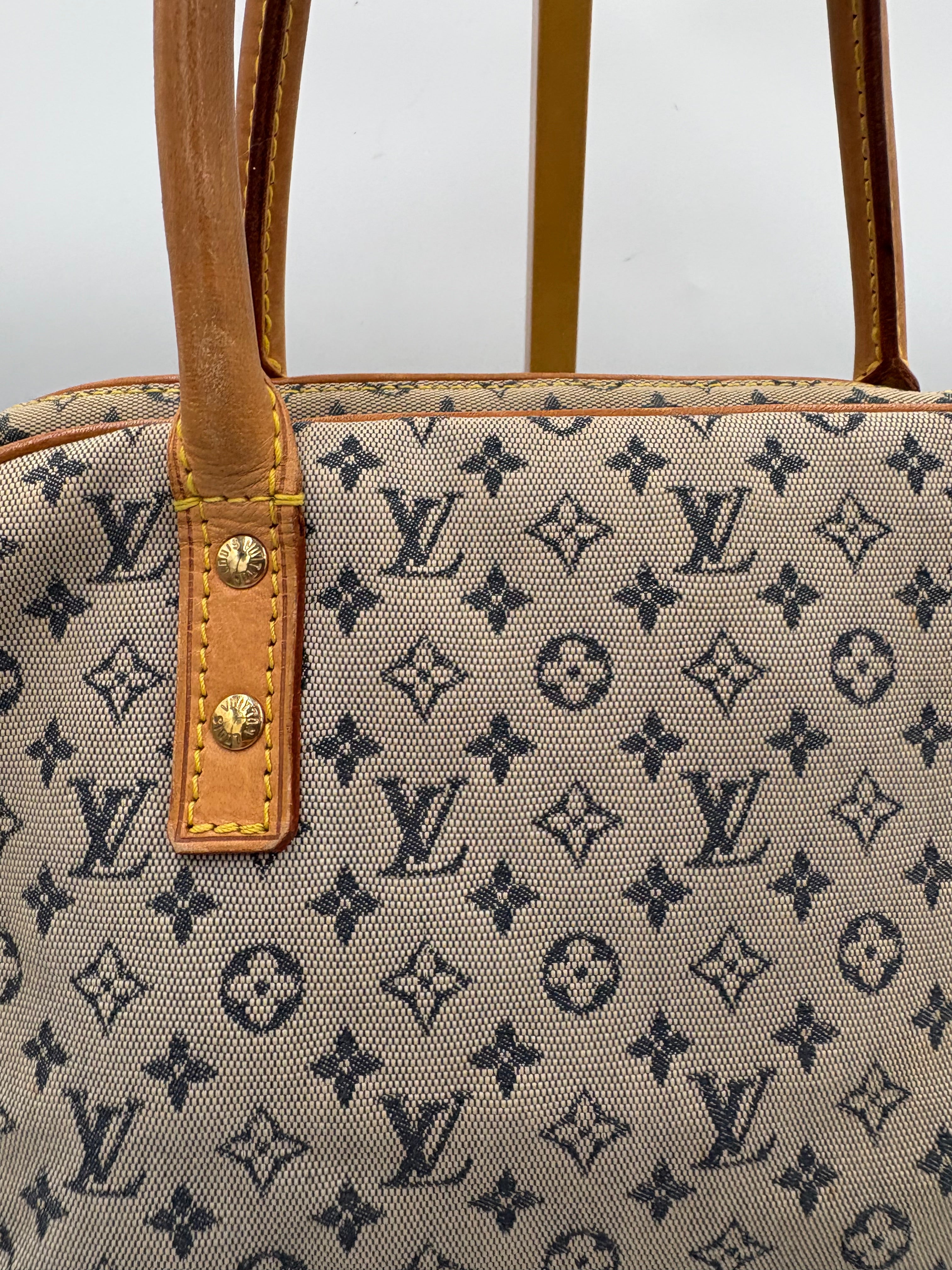 Rare Louis Vuitton Denim Monogram Mini Lin Marie Boston Bag