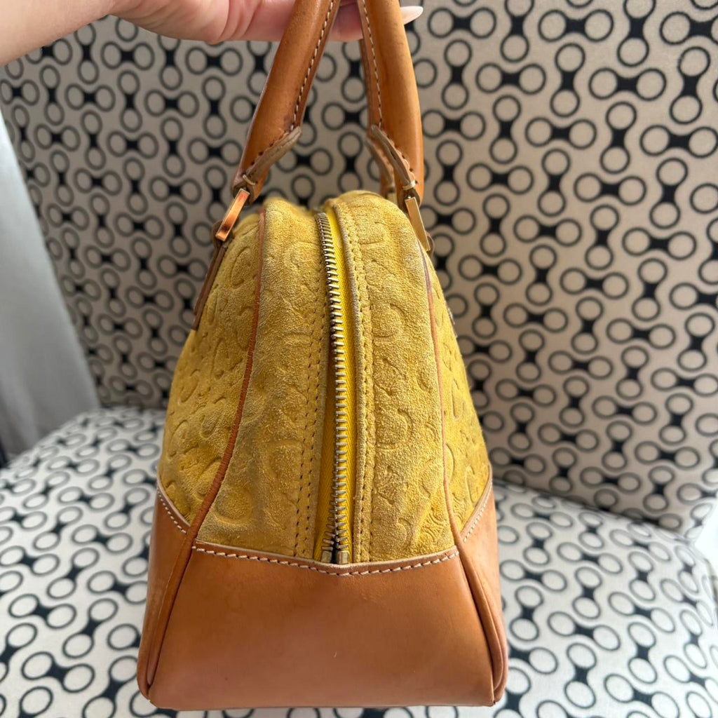 Celine 2000s Macadam suede leather handbag