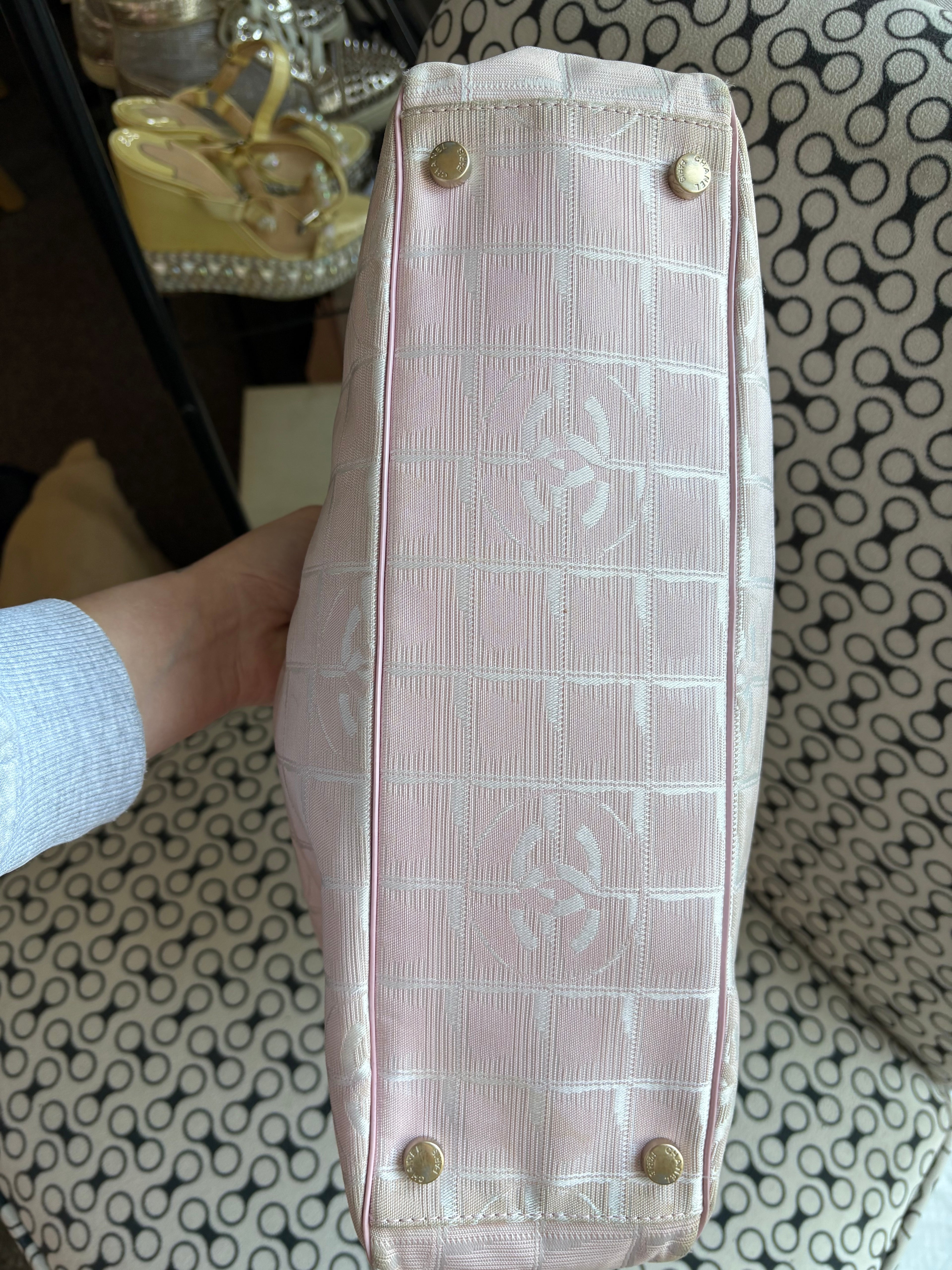 Chanel Travel Line blush pink tote bag from circa 2004