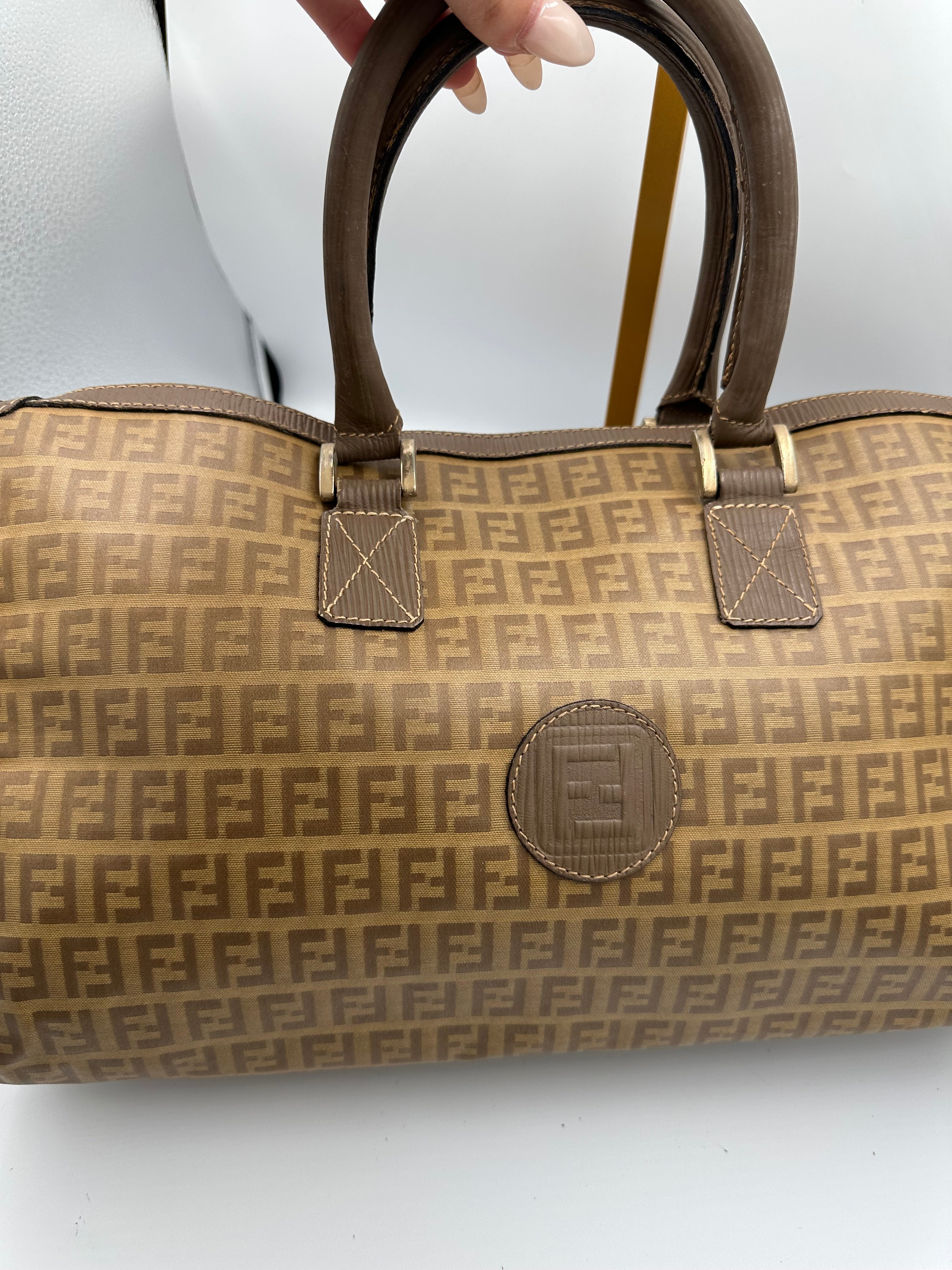 Fendi Zucchino boston monogram bag