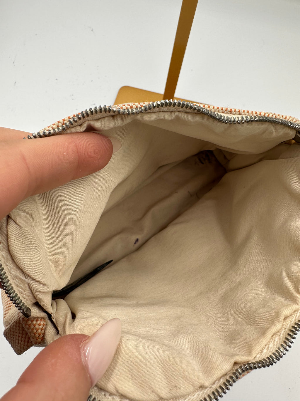 Hermes Canvas Mini Bolide Travel pouch.