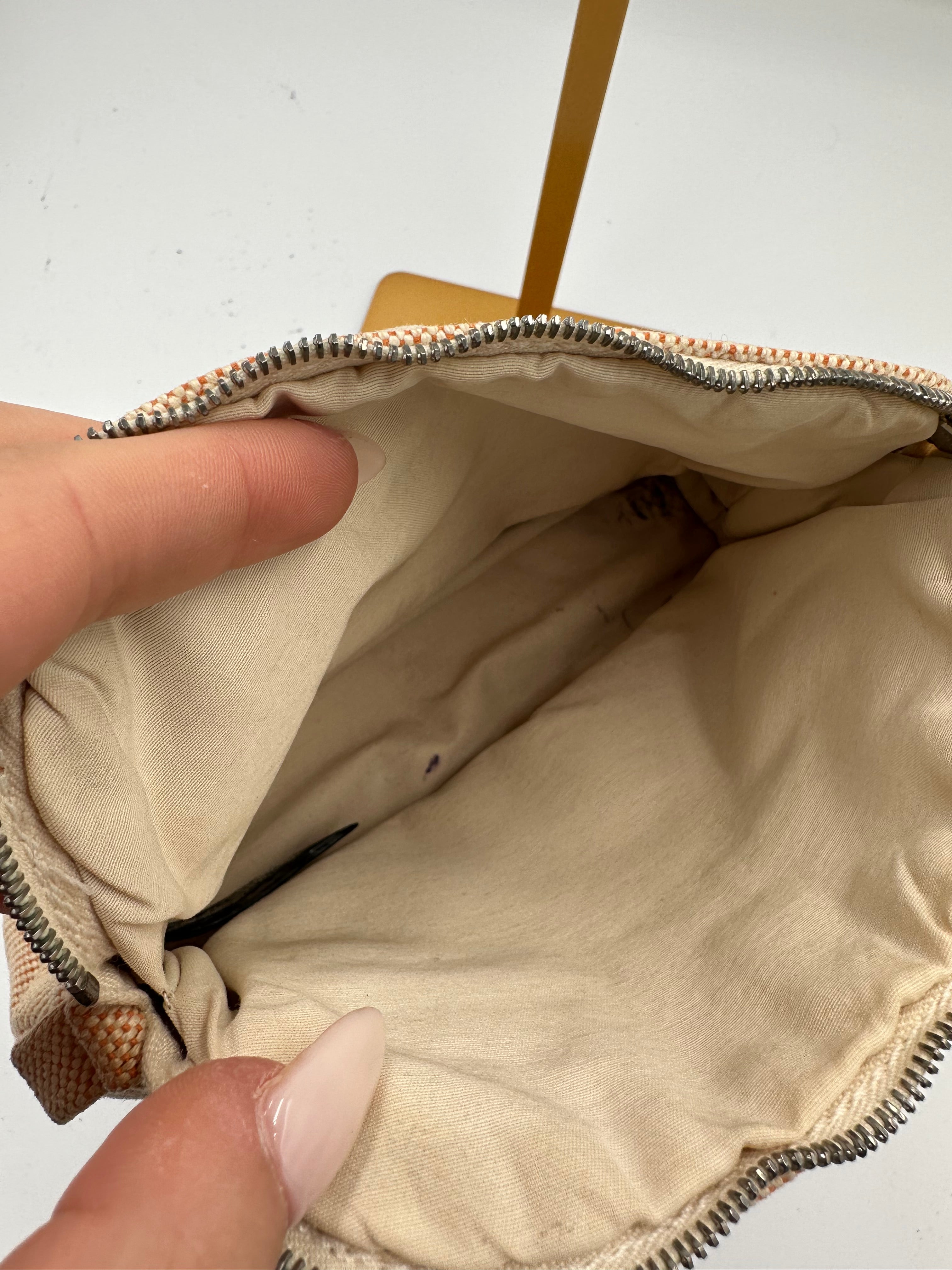 Hermes Canvas Mini Bolide Travel pouch.