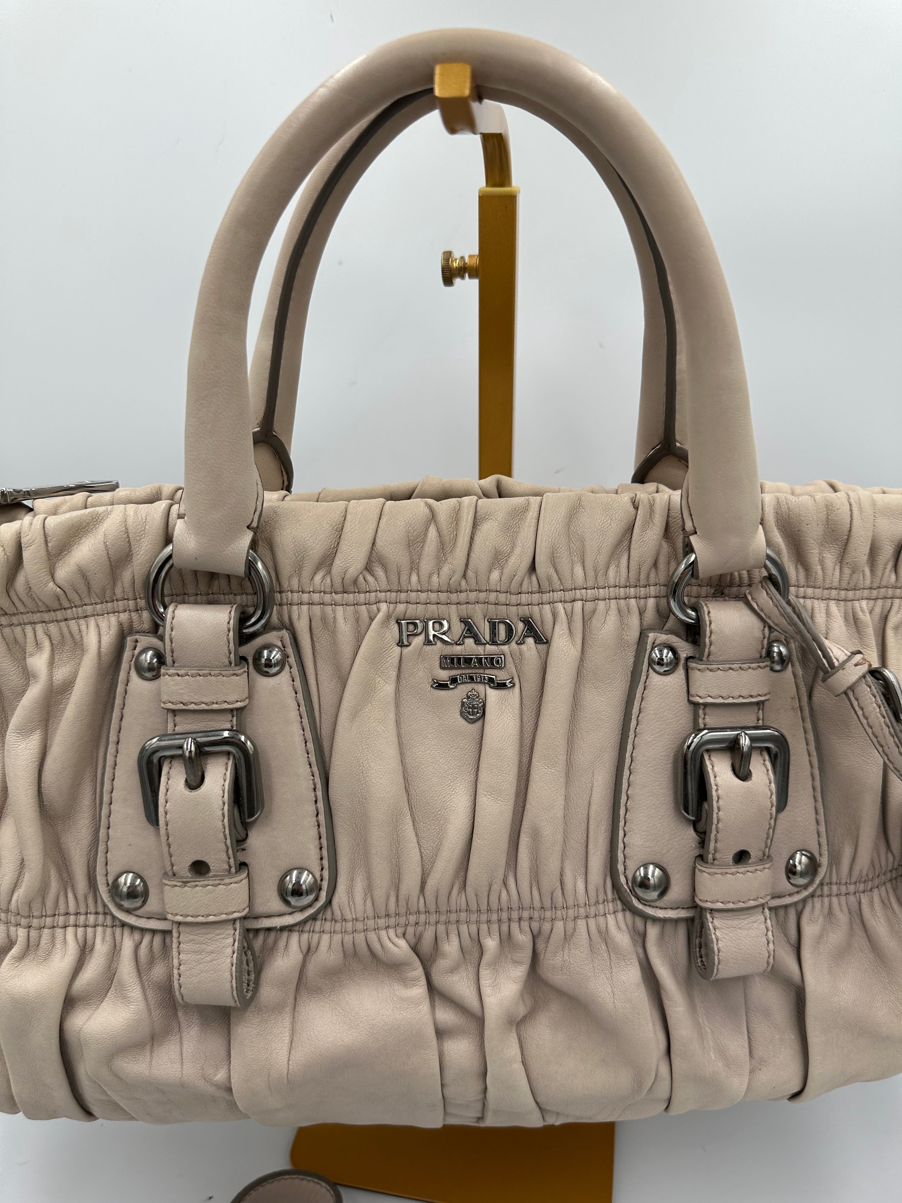 Prada Nappa Gaufre gathered leather bag