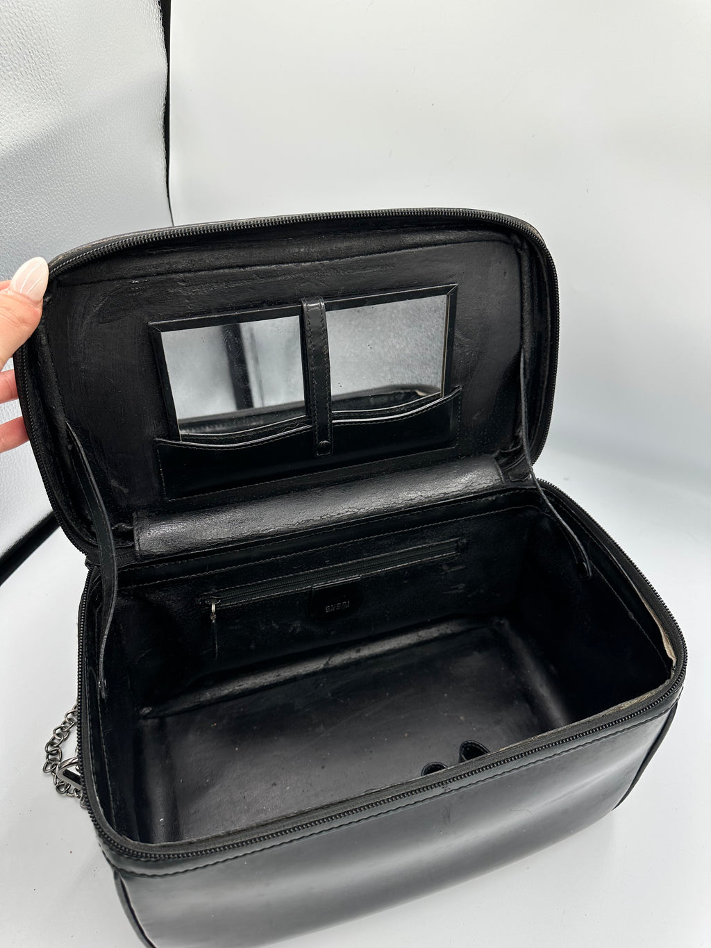 Vintage Gucci Bamboo leather vanity bag