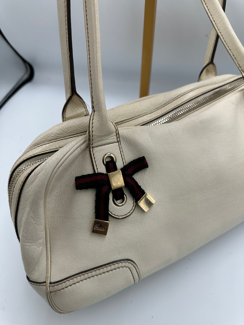 Gucci Princy Boston white leather shoulder bag