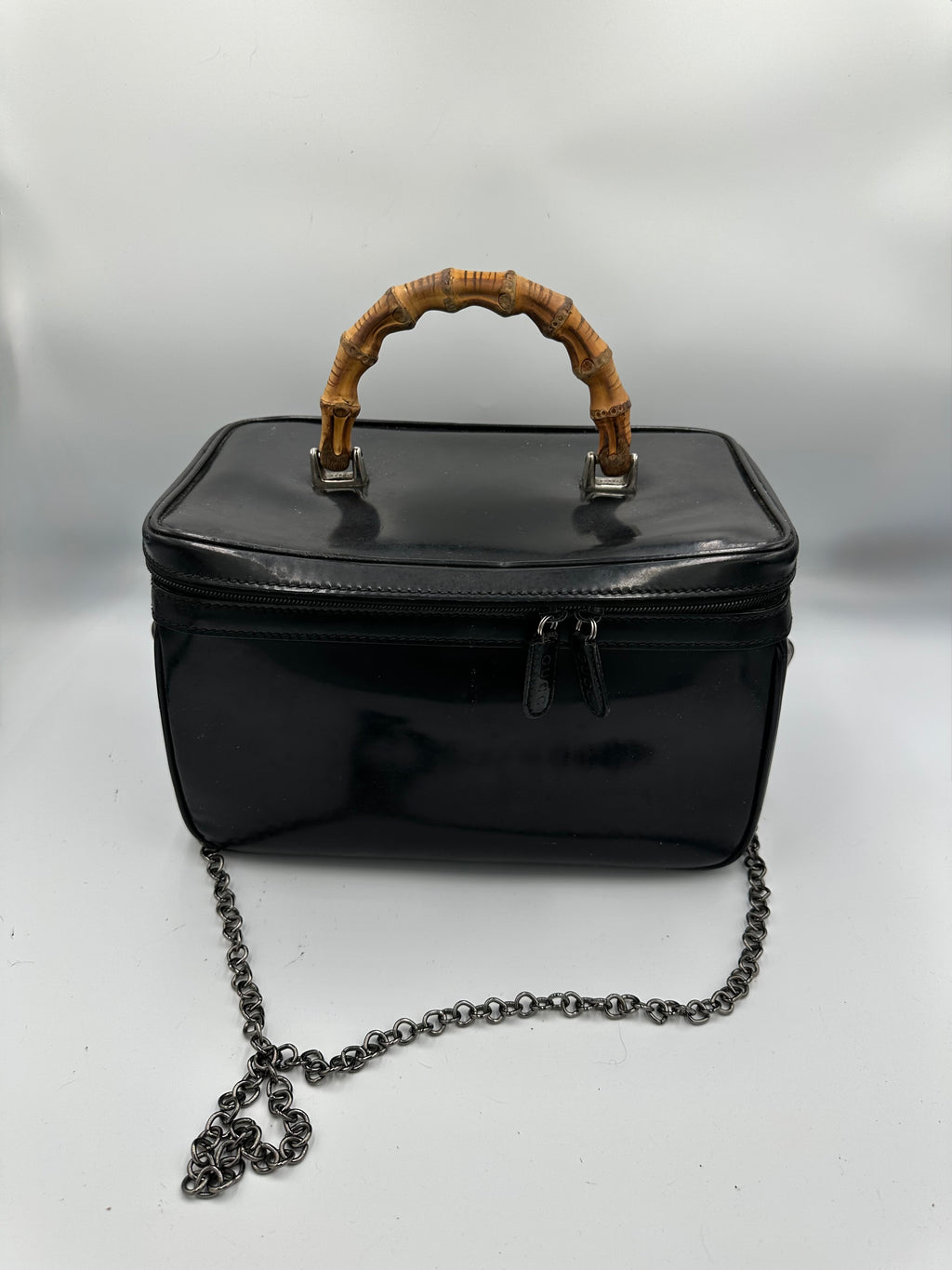 Vintage Gucci Bamboo leather vanity bag