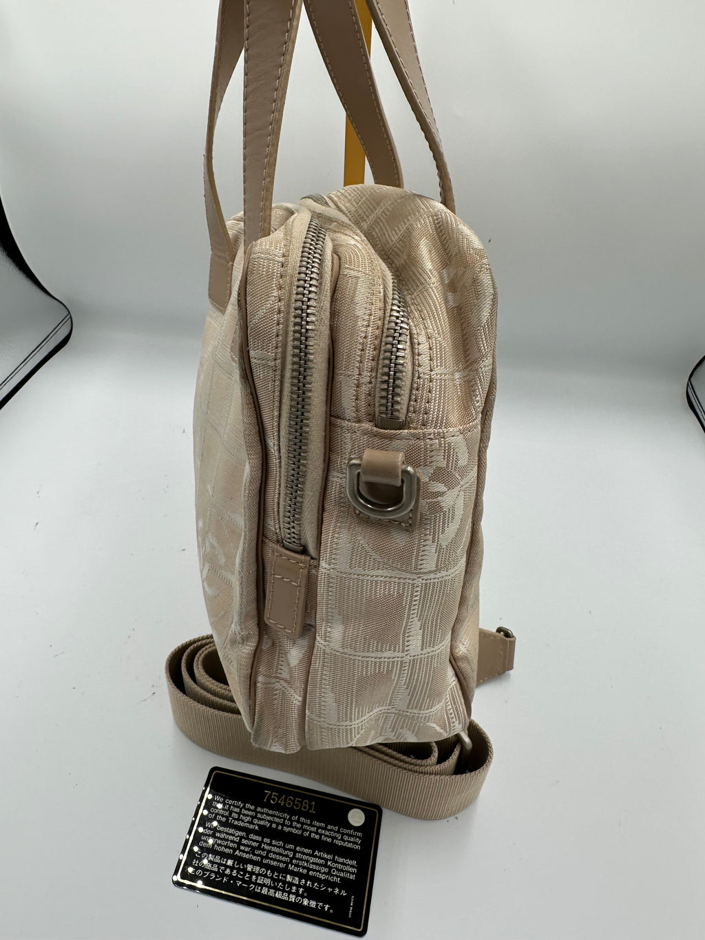 Chanel 2004 Travel Line beige handbag