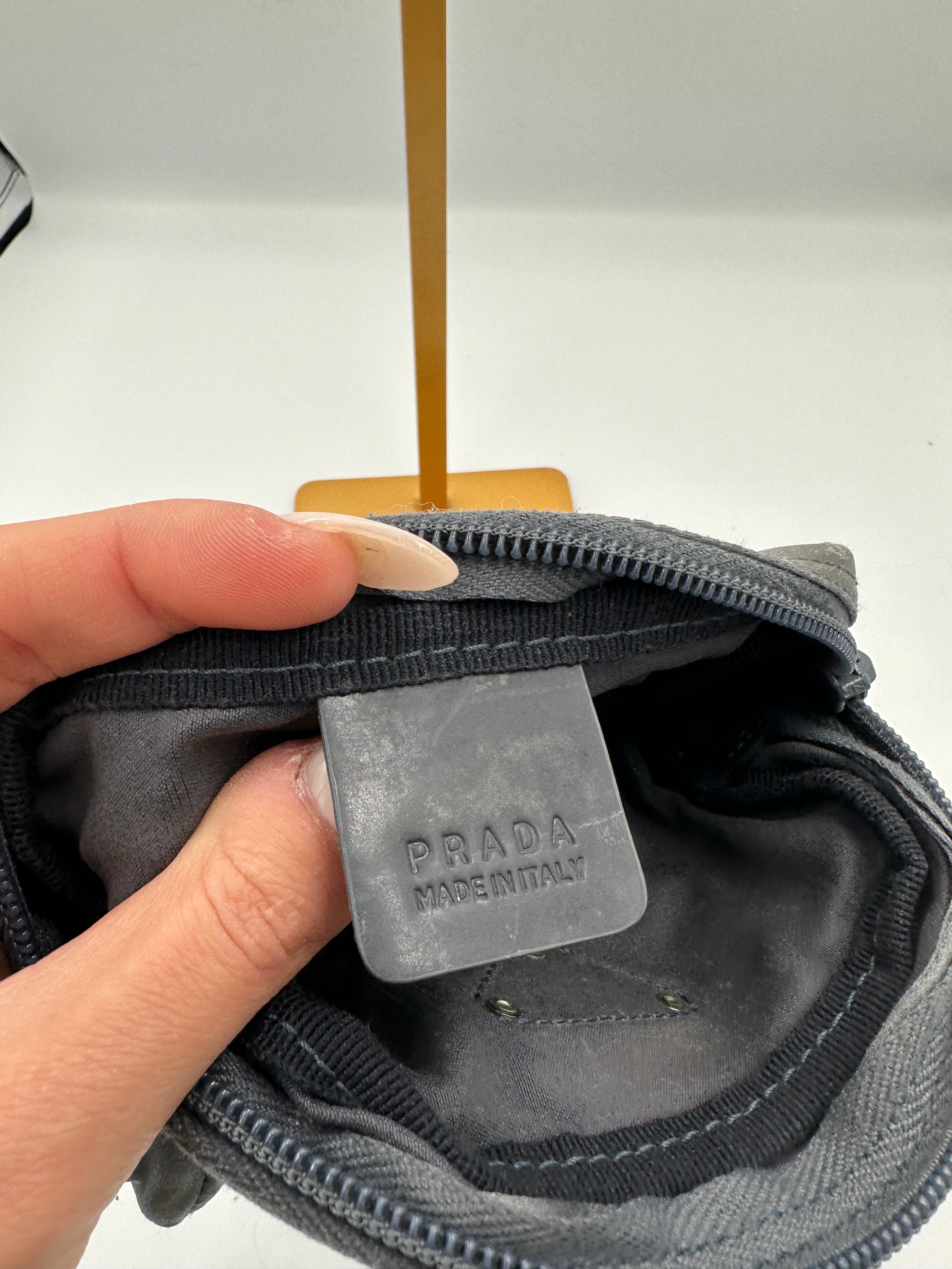 Prada 1998 satin pouch in the colour “Denim”