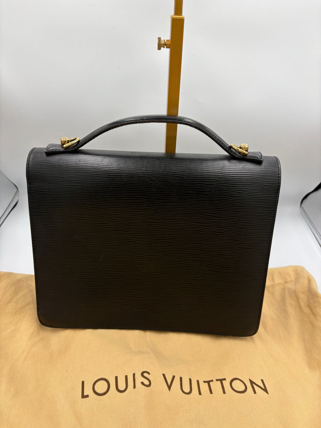 Louis Vuitton Epi Monceau satchel in black leather