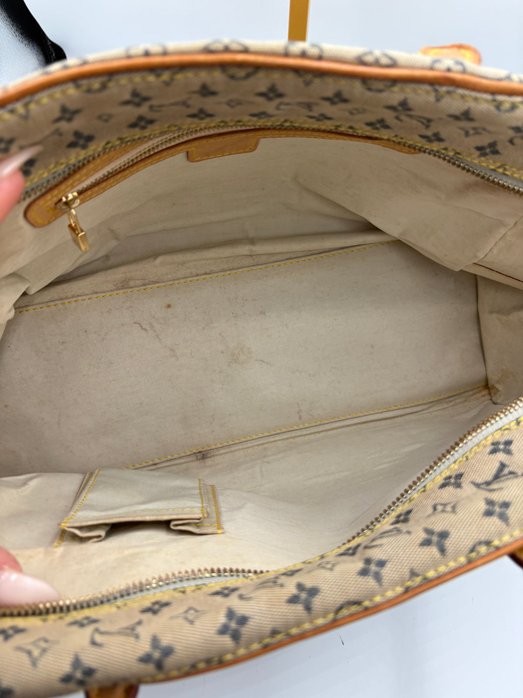 Rare Louis Vuitton Denim Monogram Mini Lin Marie Boston Bag