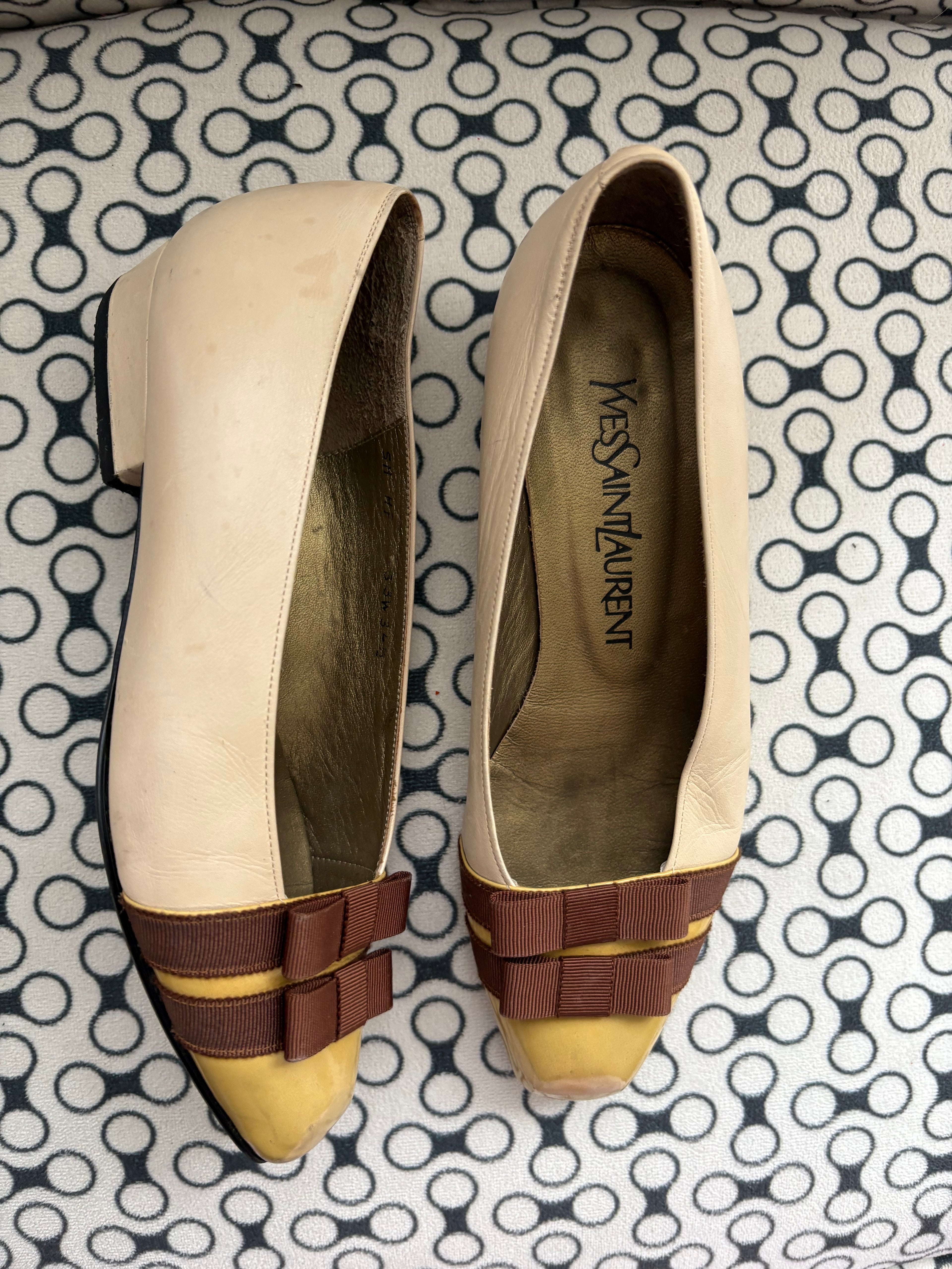 YSL 90s vintage bow ballet flats