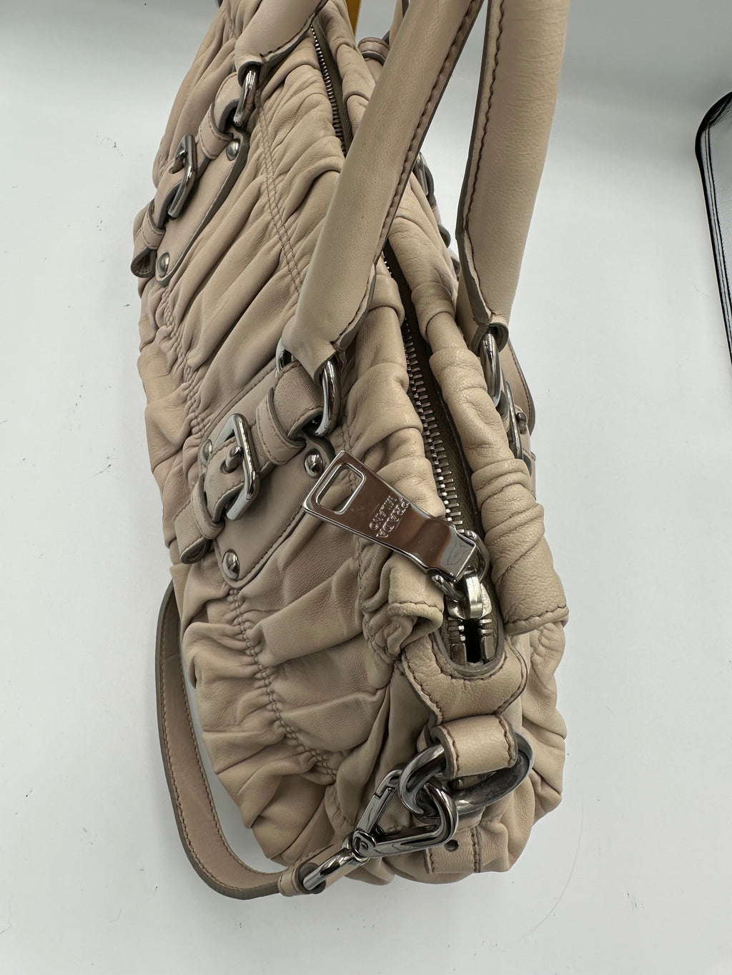 Prada Nappa Gaufre gathered leather bag