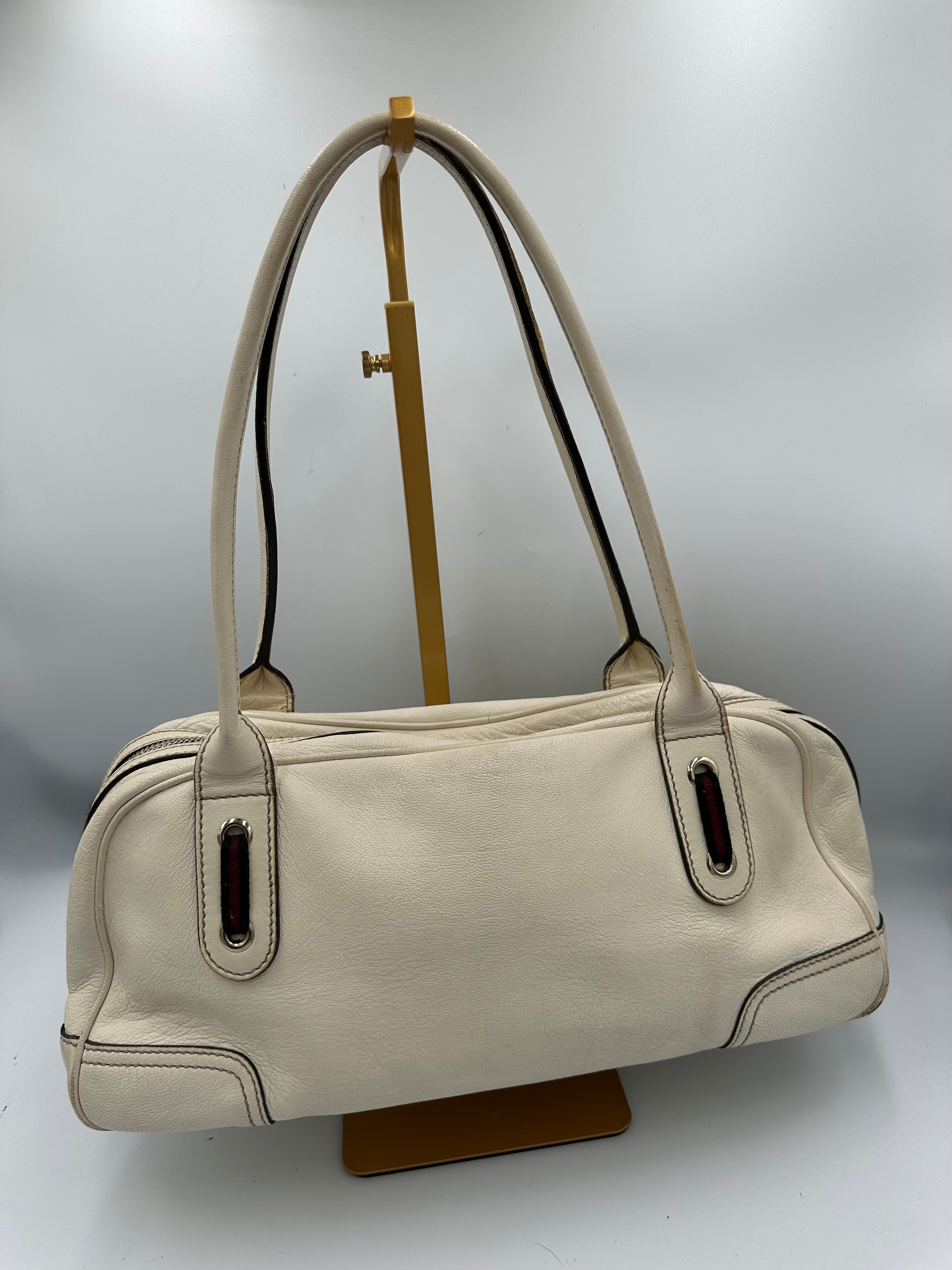 Gucci Princy Boston white leather shoulder bag