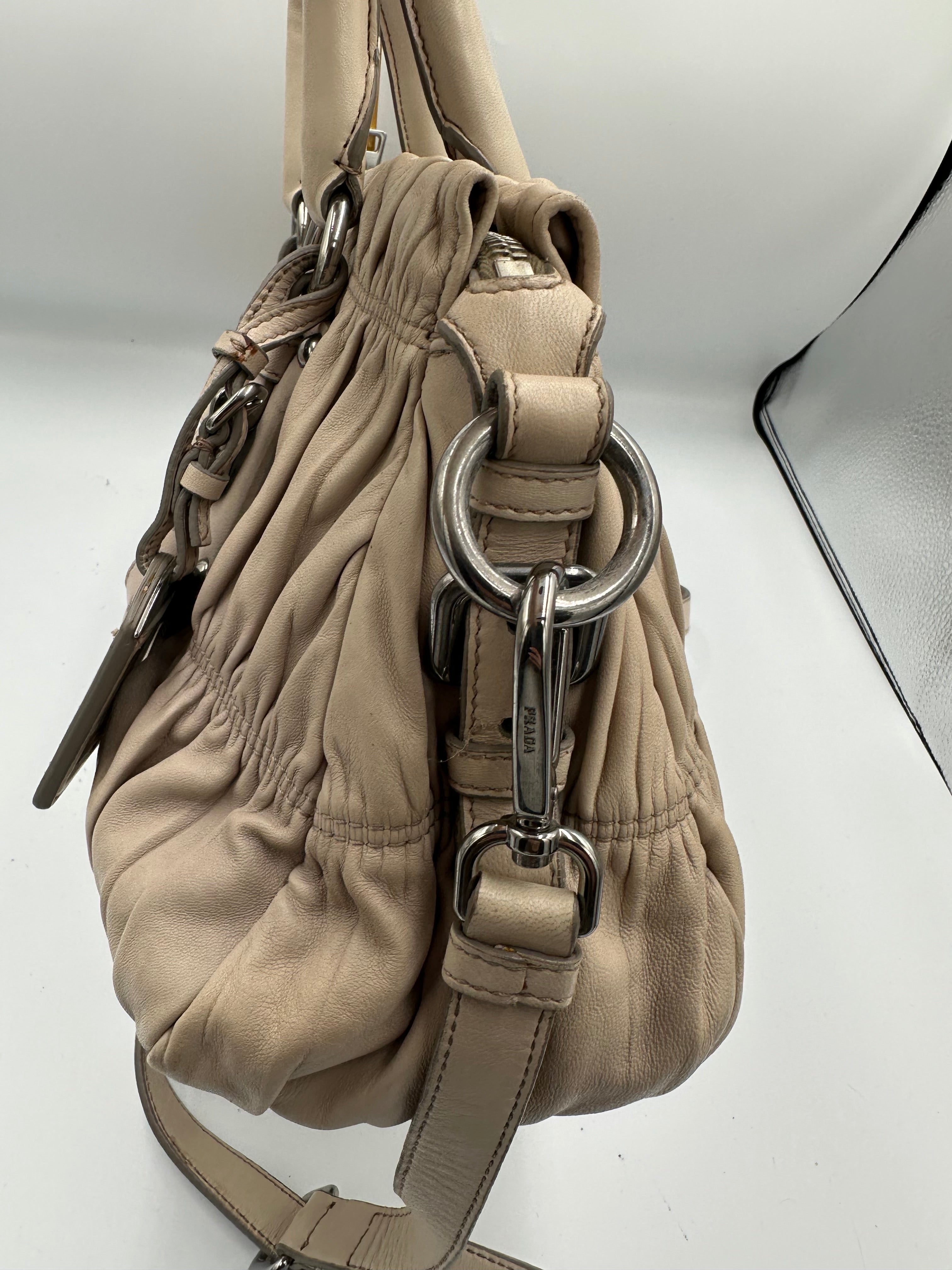 Prada Nappa Gaufre gathered leather bag