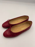 Chanel burgundy leather ballet flats