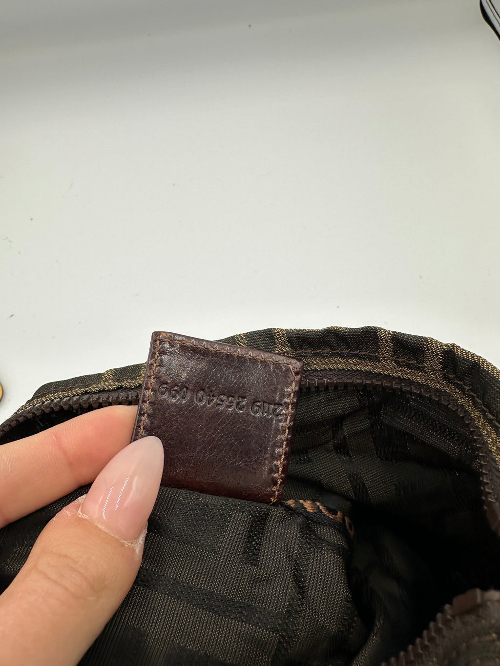 Fendi zucca hobo baguette mini handbag