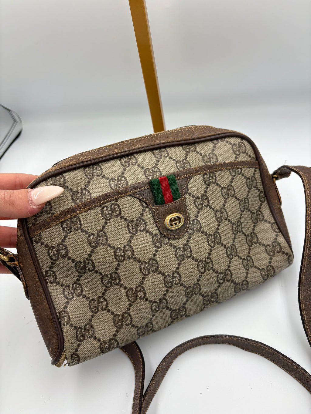 Gucci GG Supreme Web Sherry line crossbody