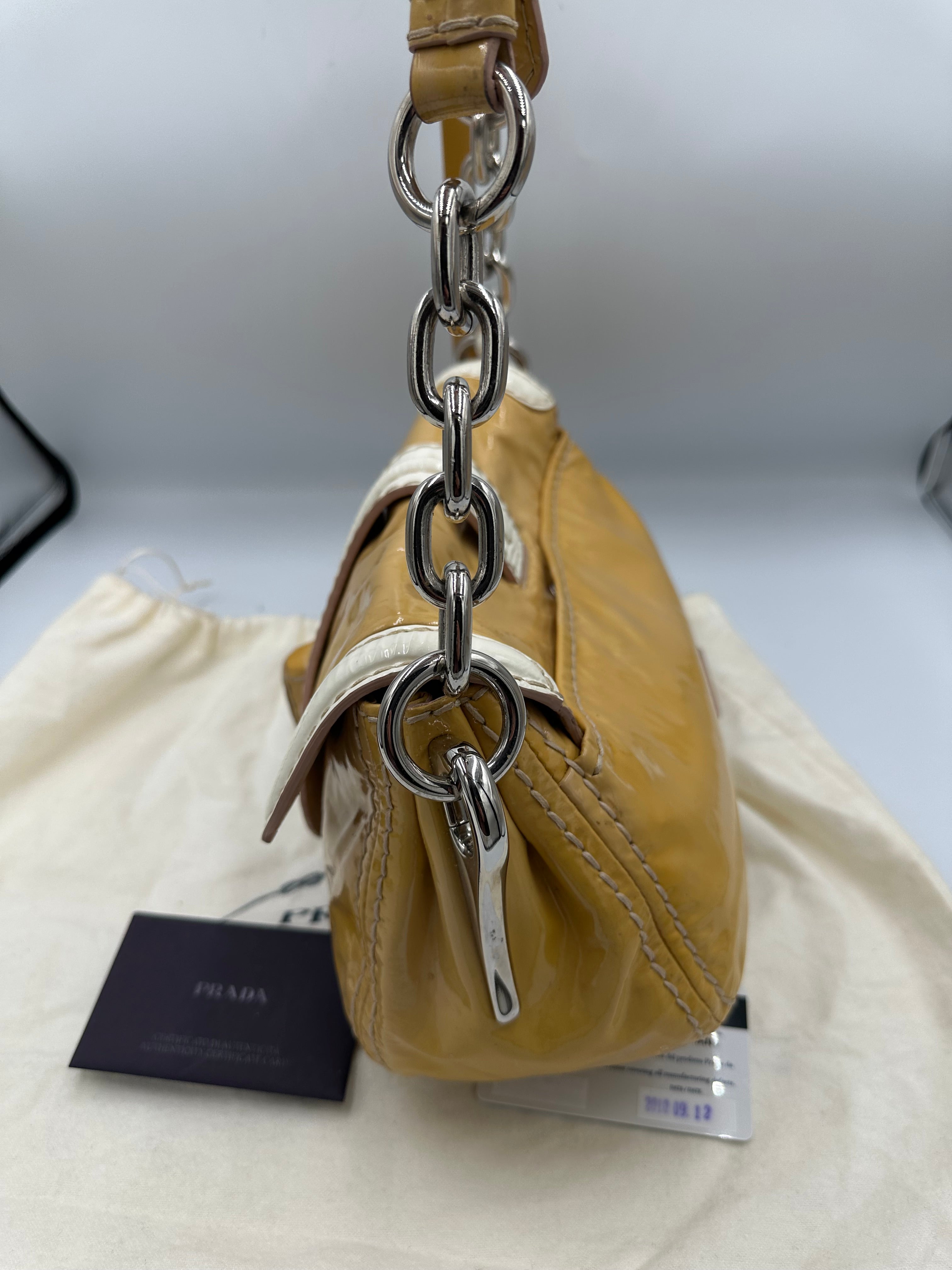 Prada 2010 Pattina Sottospalla Patent Leather shoulder Bag