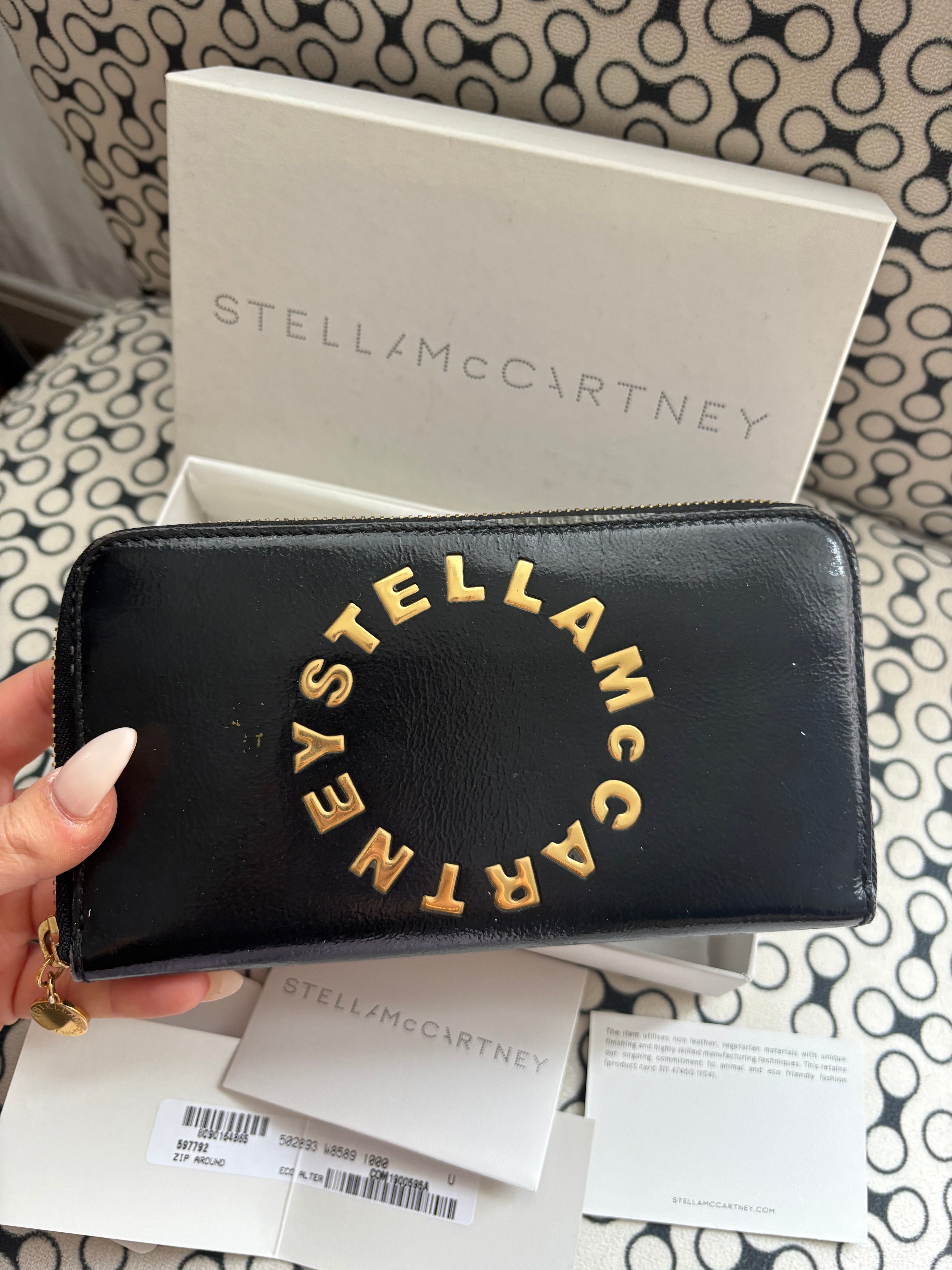 Stella McCartney black Stella Logo Continental wallet