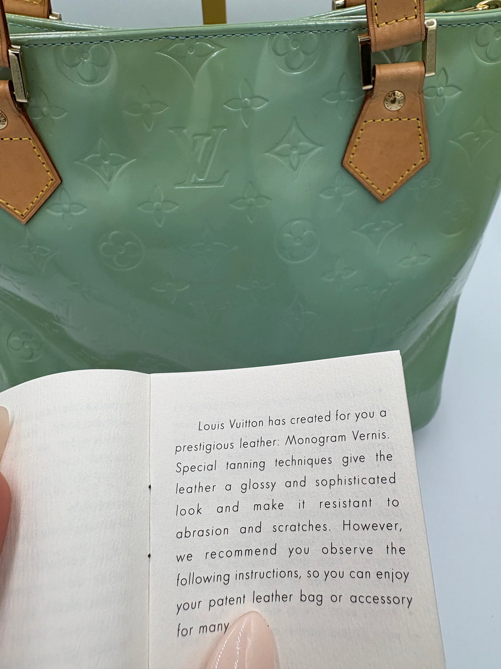 Louis Vuitton Monogram Vernis Houston shoulder bag in mint green